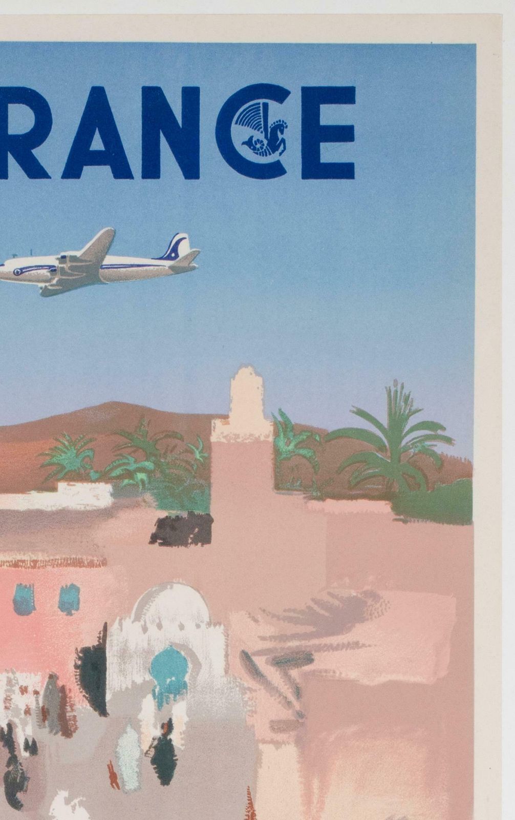 Air France Afrique Du Nord 1950 Travel Airline Advertising Poster, Jean Even photo Art
