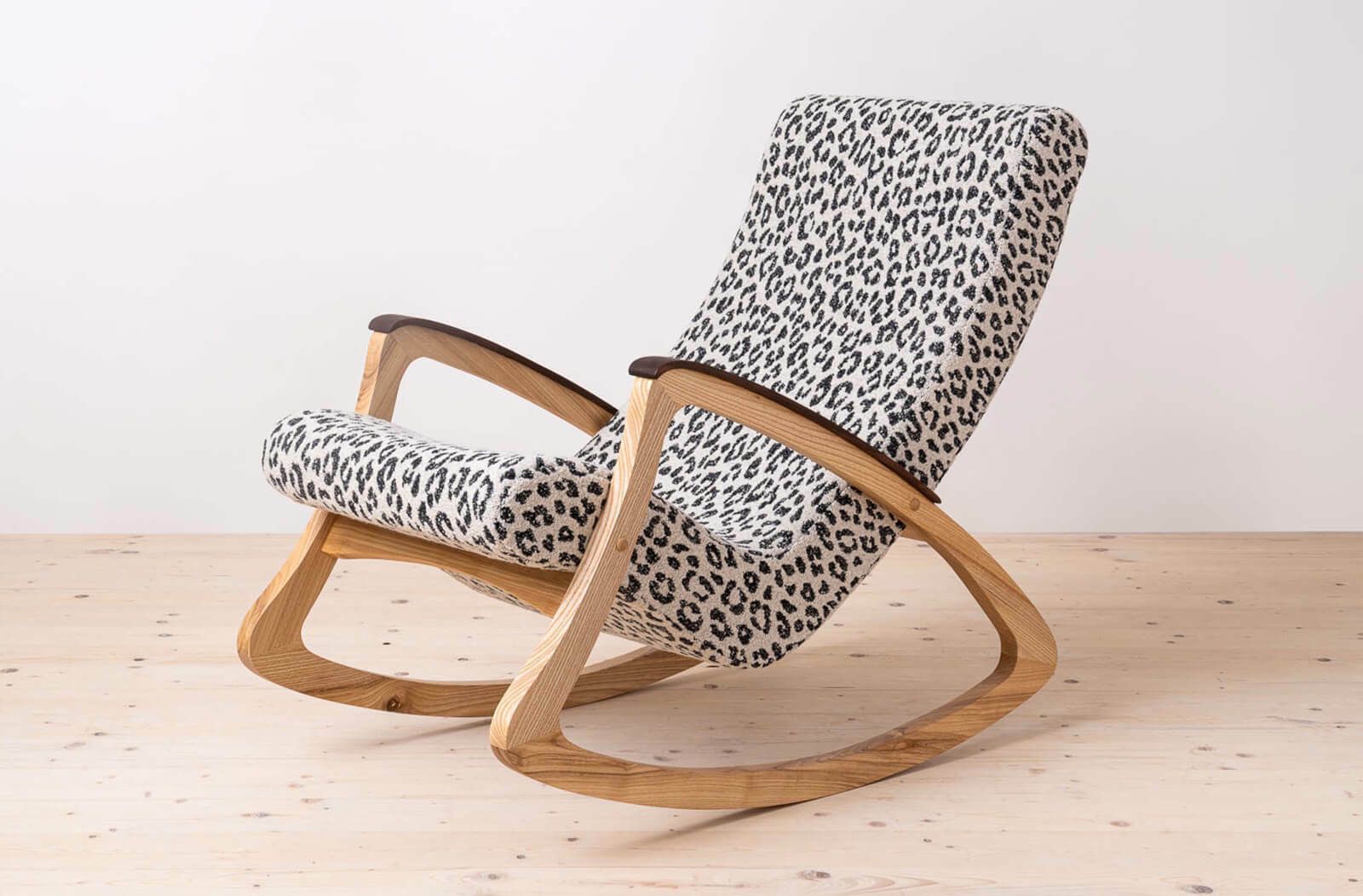 Mid Century Modern Vintage Rocking Chair, Czechoslovakia, 1950s, Reupholstered photo 3300.0