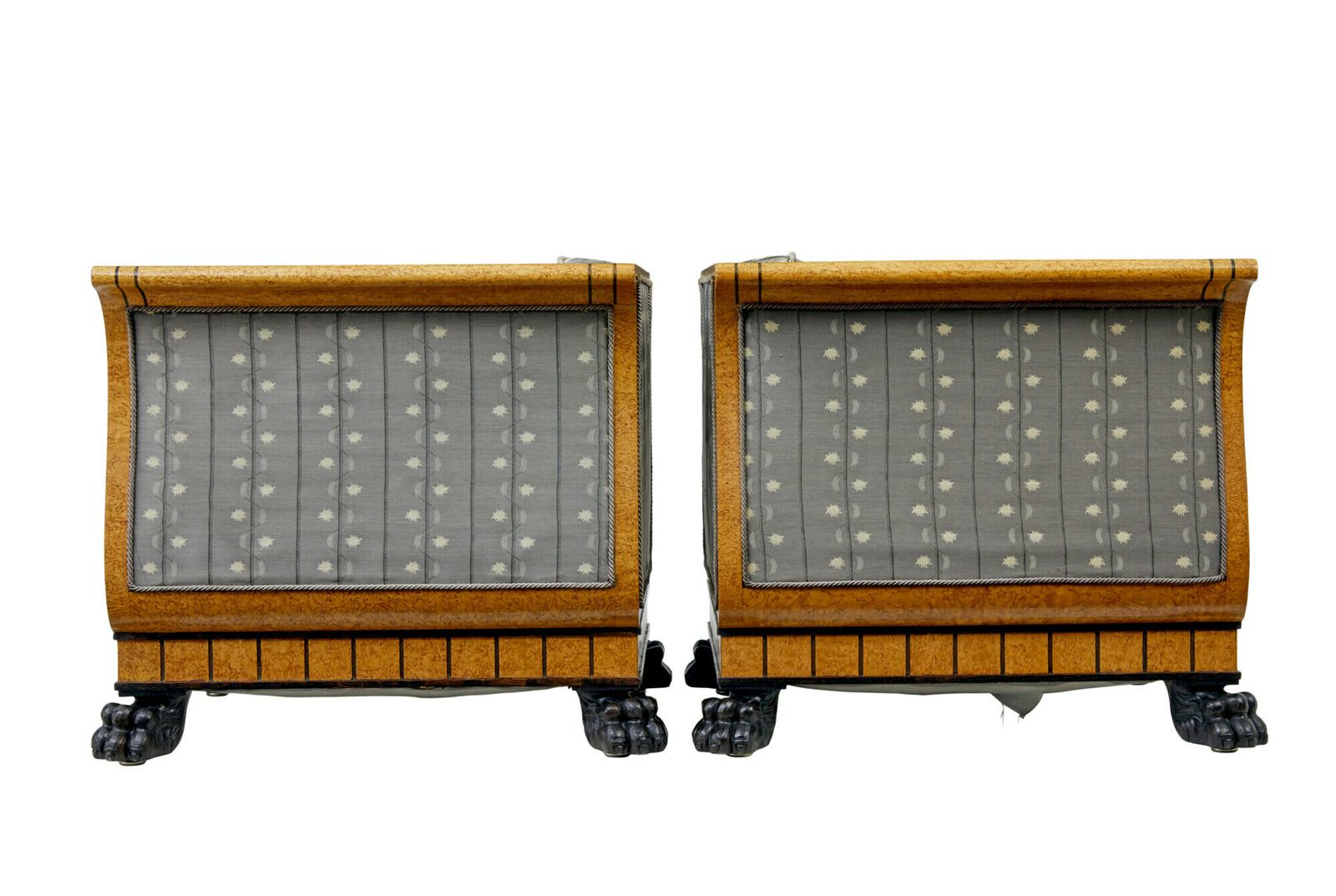 photo for sale Fine Quality Pair Of Art Deco Burr Birch Club Armchairs