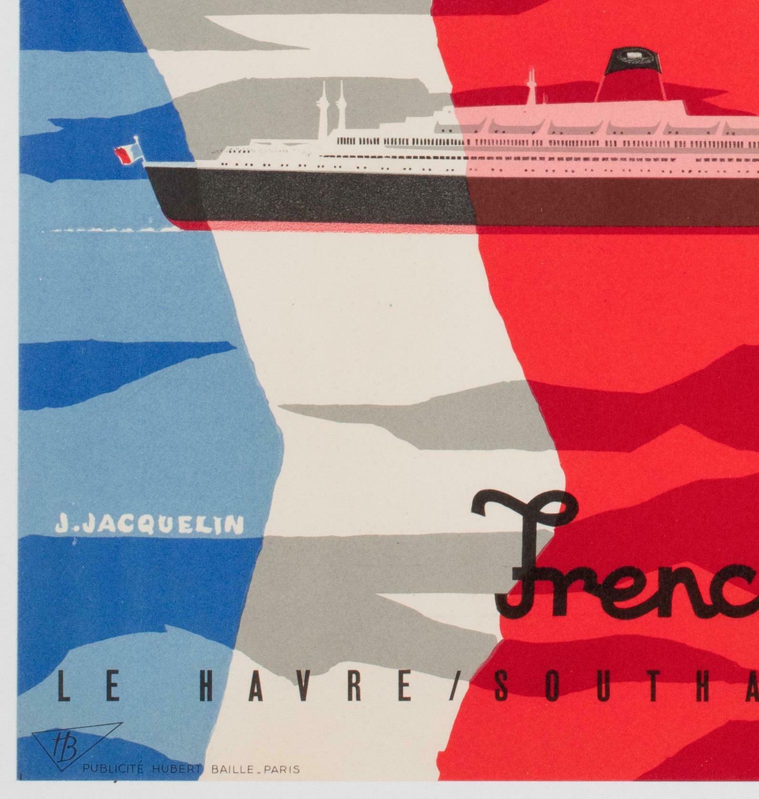 Ss France Cie Gle Transatlantique C1961 French Line Travel Poster, Jean Jacquelin photo buy