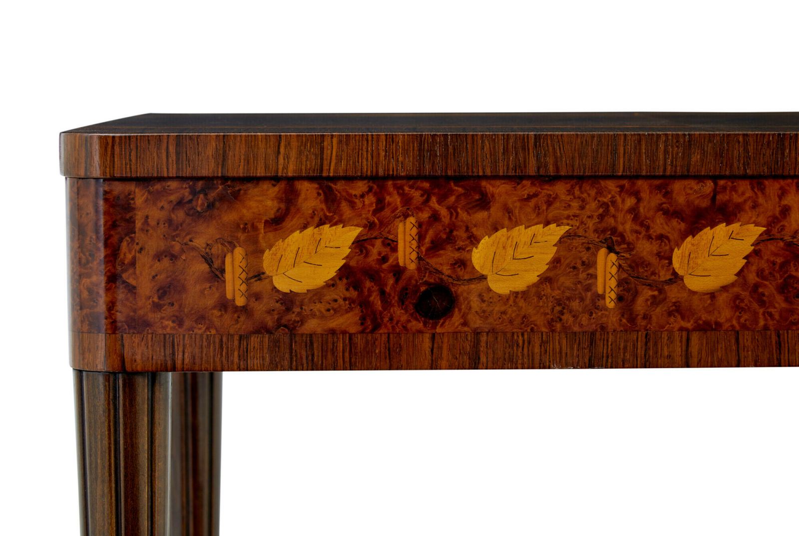 Mid Century Walnut And Birch Inlaid Metamorphic Work Table photo furniture