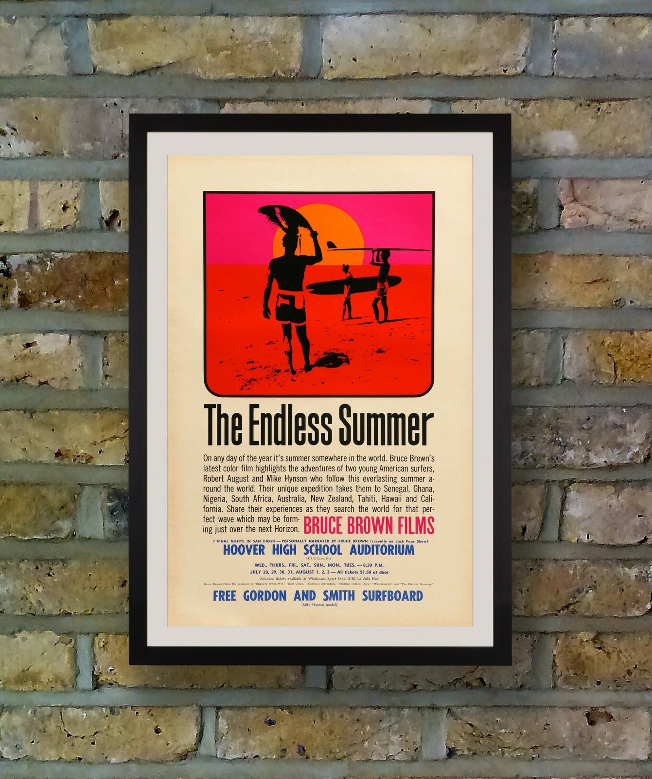 'The Endless Summer' Original Us Film Poster By John Van Hamersveld, 1965 photo for sale
