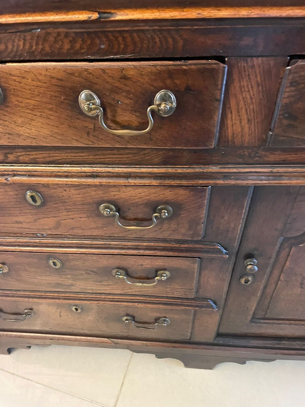 Antique 18th Century Outstanding Quality Oak Welsh Dresser And Original Plate Rack photo vintage