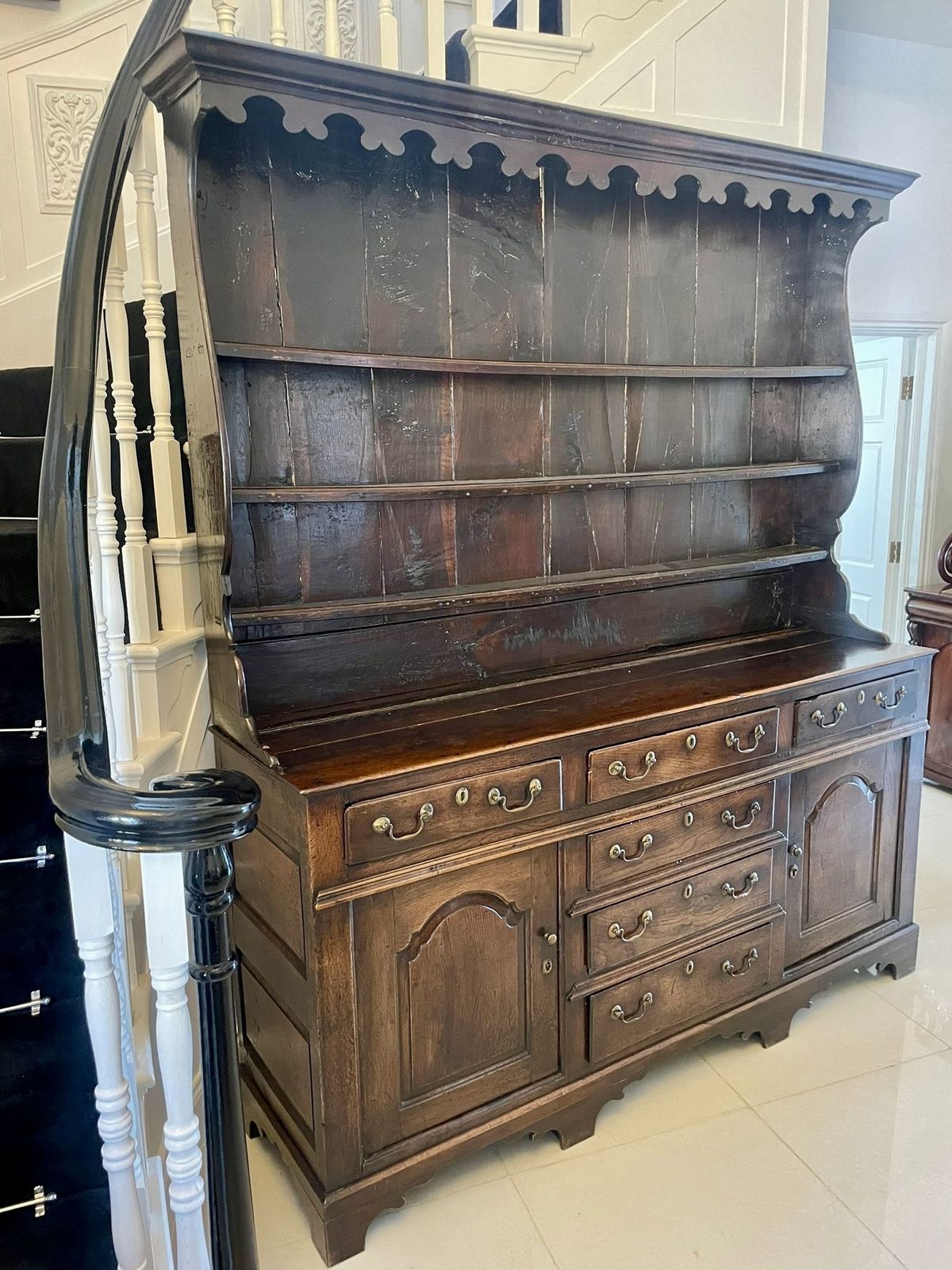 photo for sale Antique 18th Century Outstanding Quality Oak Welsh Dresser And Original Plate Rack