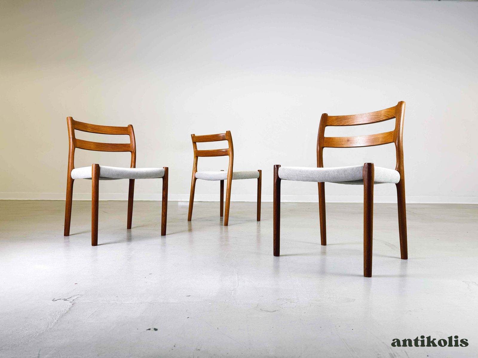 Set Of 3 Mid Century Chairs Niels O Moller Jl Møllers Model 84 photo furniture