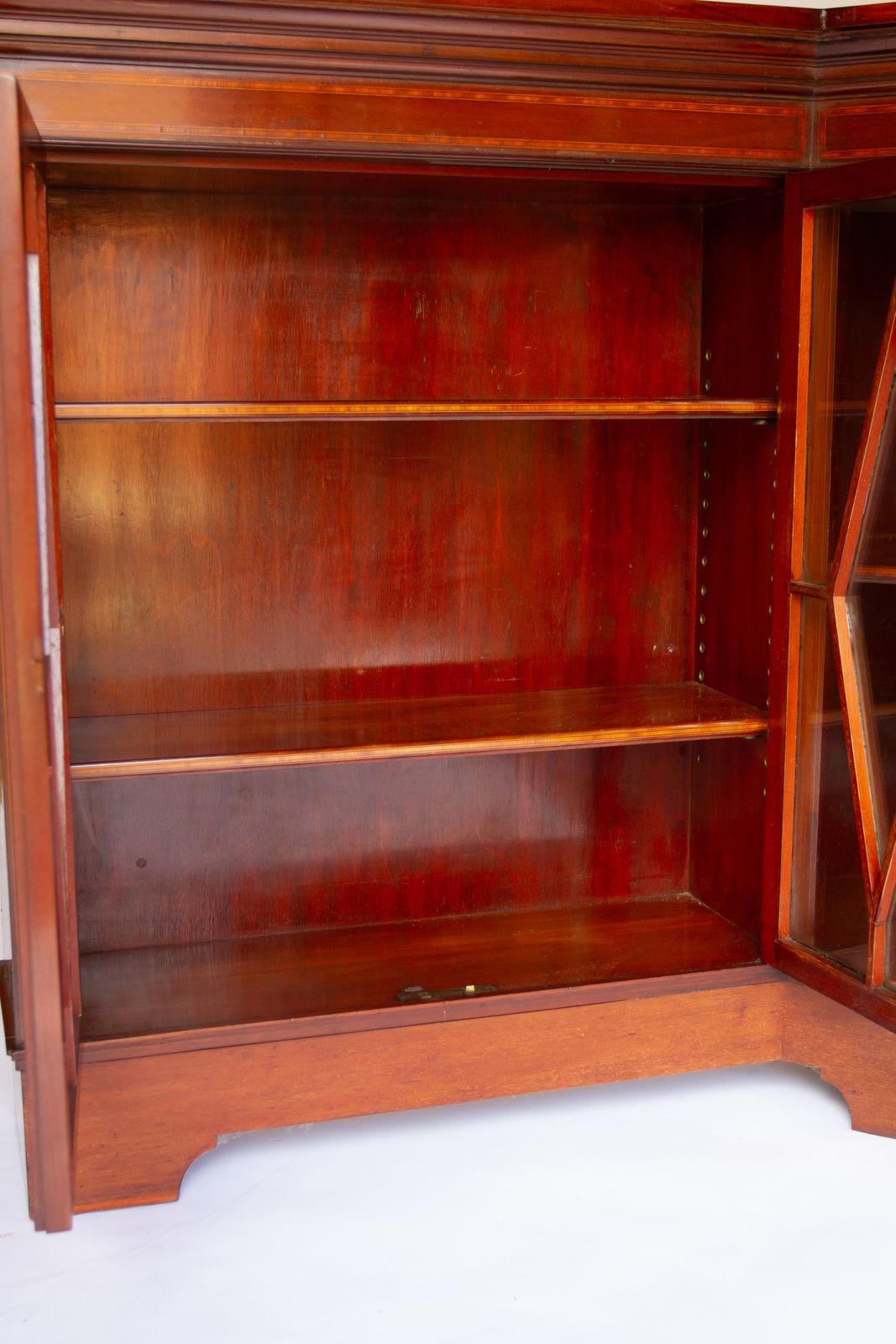 Edwardian Inlaid Mahogany L Shaped Corner Cabinet photo 850.0