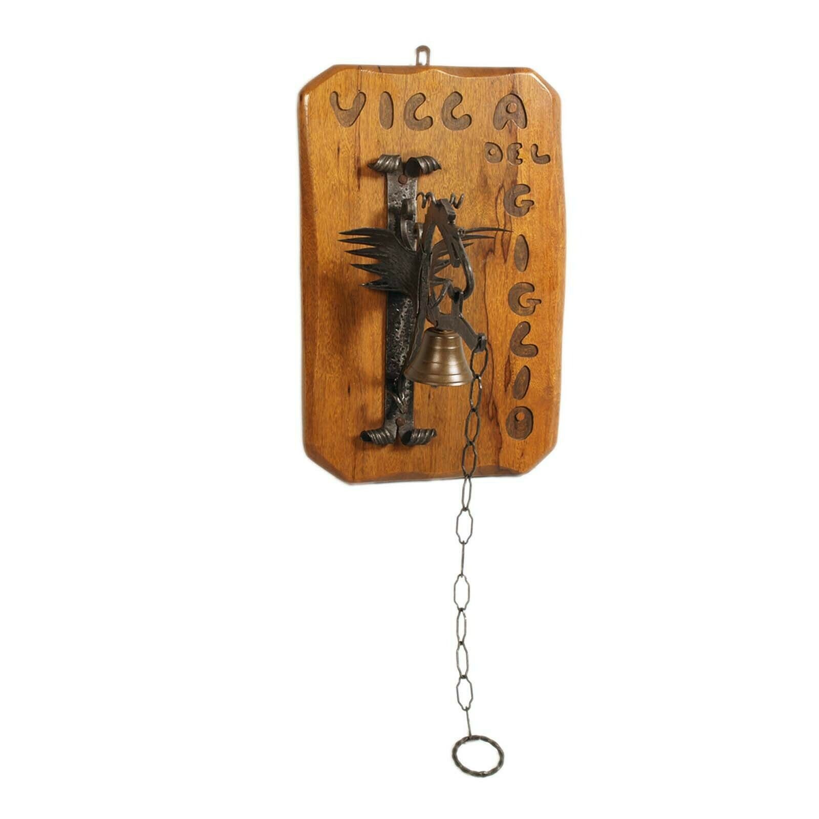 Manual Entrance Bell In Wrought Iron, Tyrolean Craftsmanship From 1950s photo vinterior