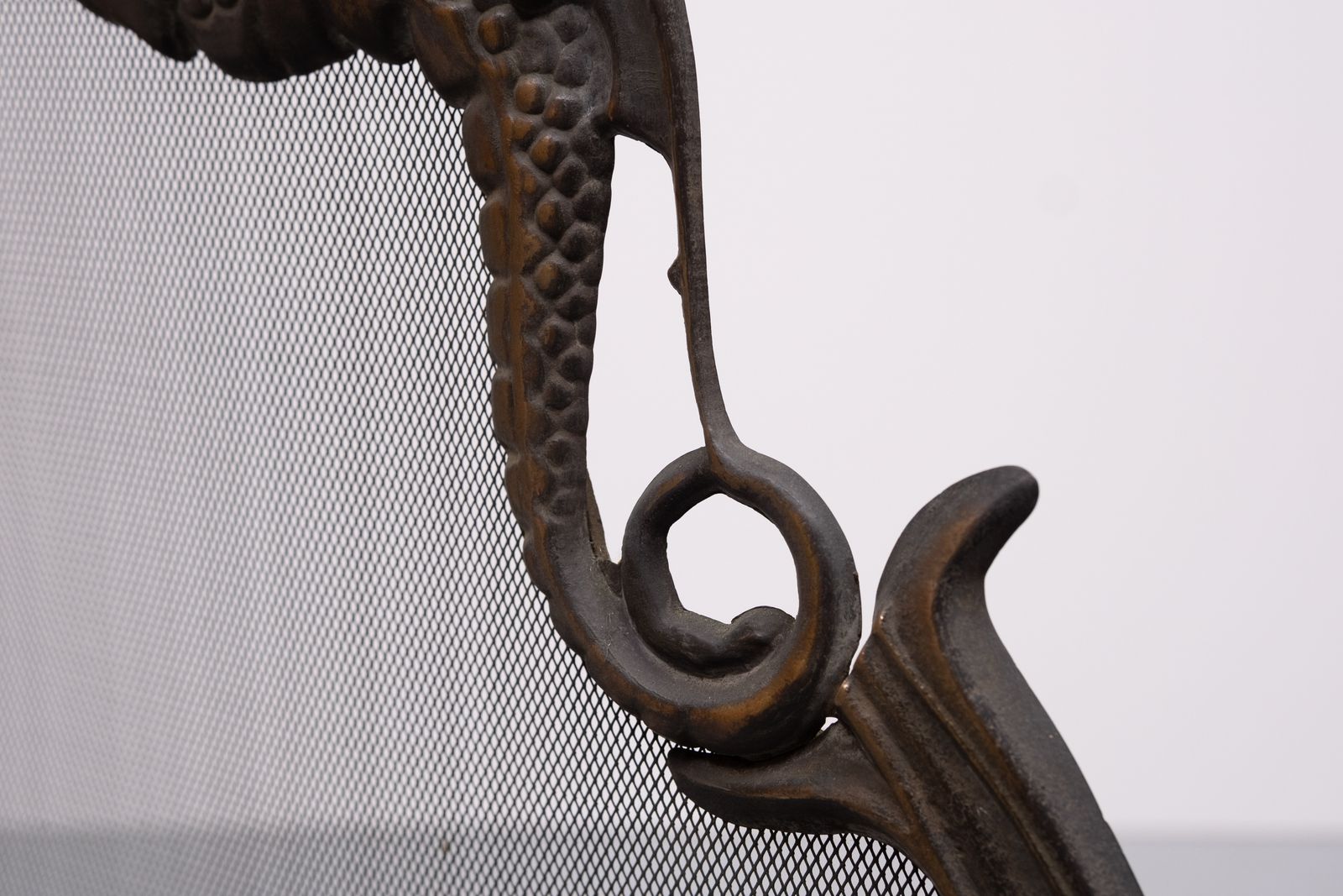 Antique Bronze Firescreen 1880s England photo vintage