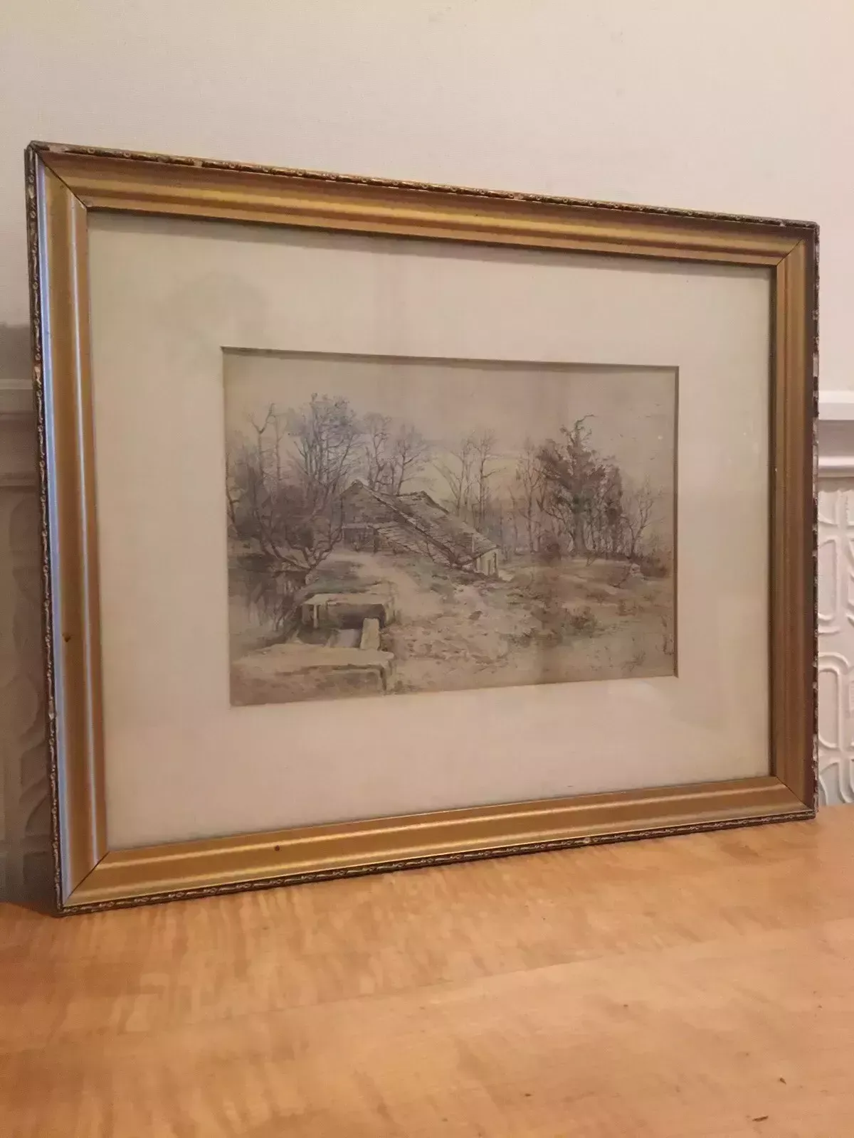 John Gutteridge Sykes 1866 1941 Antique Watercolour Painting English Landscape photo furniture