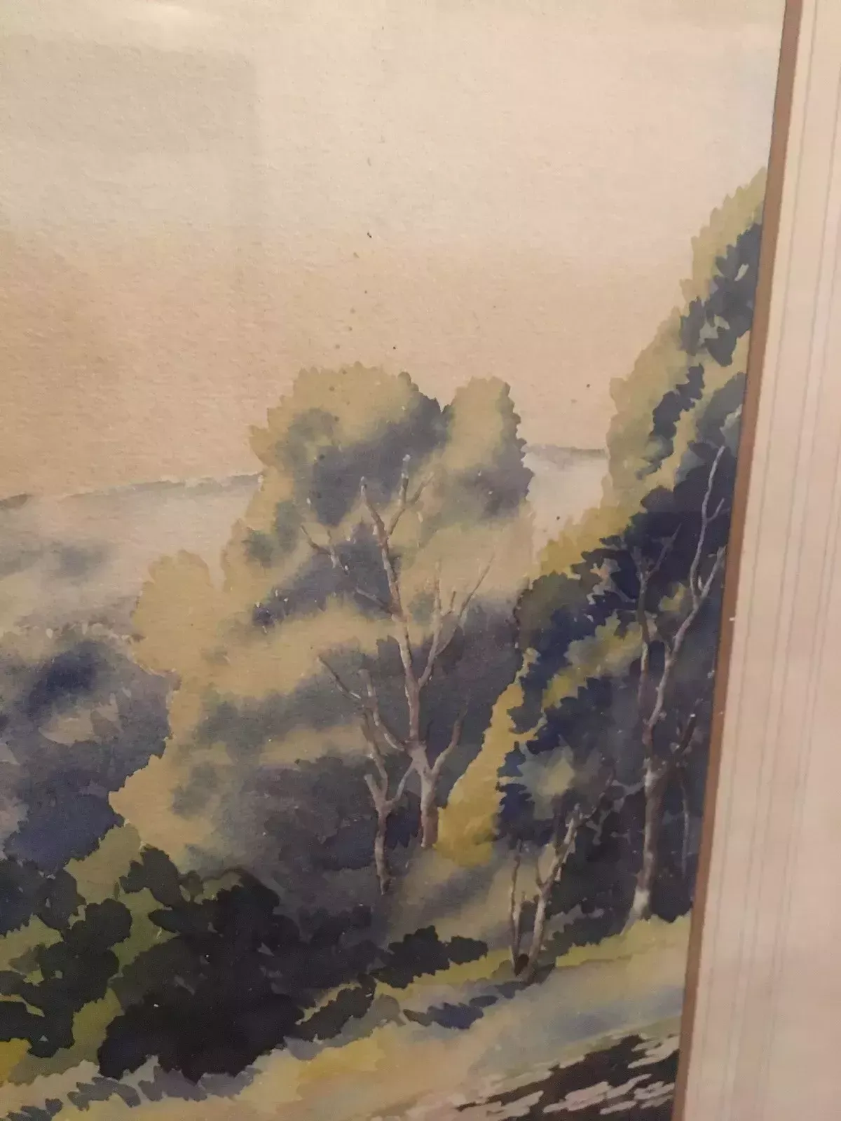 photo furniture Large Original Watercolour Painting L W Daniels Mid Century Art Landscape