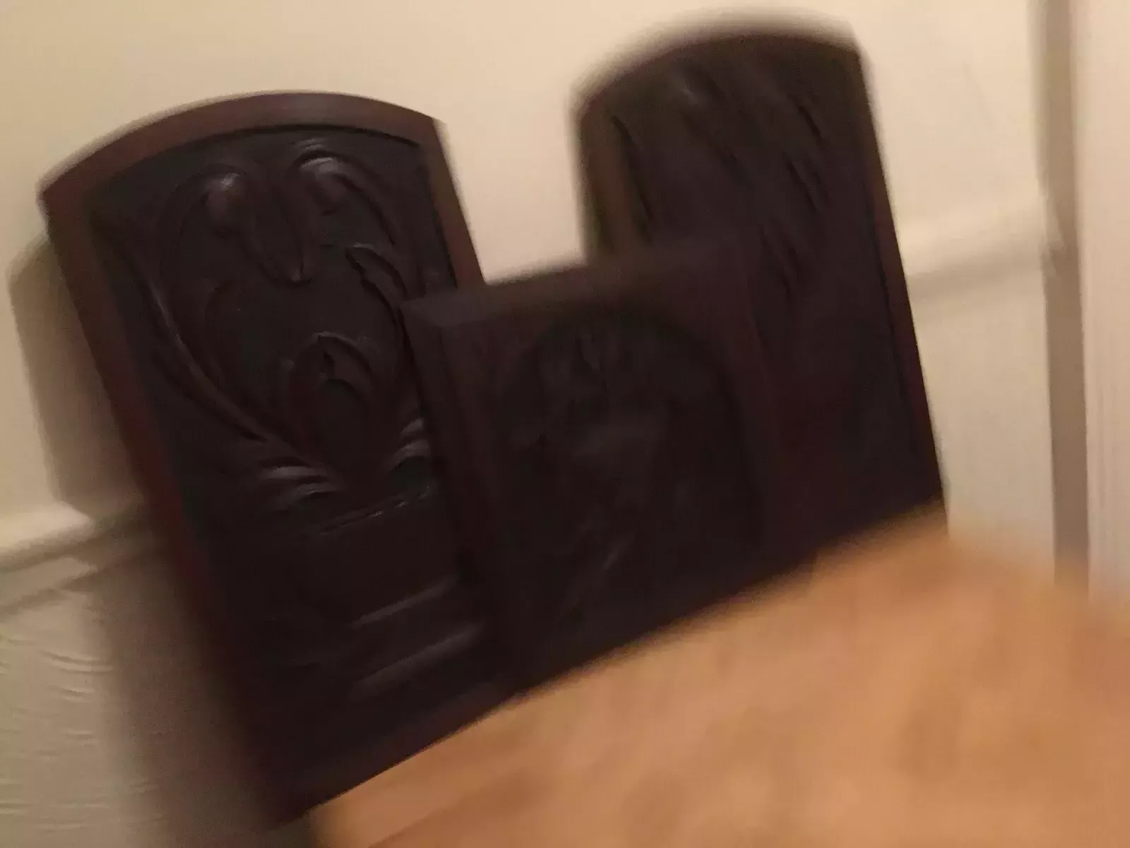 3x Antiques Edwardian Woodcarvings Wall Plaques Mahogany Decoratorive Art photo furniture