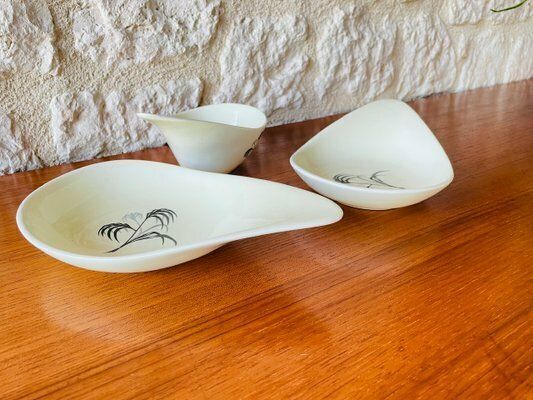 Vintage French Ceramic Appetizers Dishes From Salins, 1960s, Set Of 3 photo Home Decor