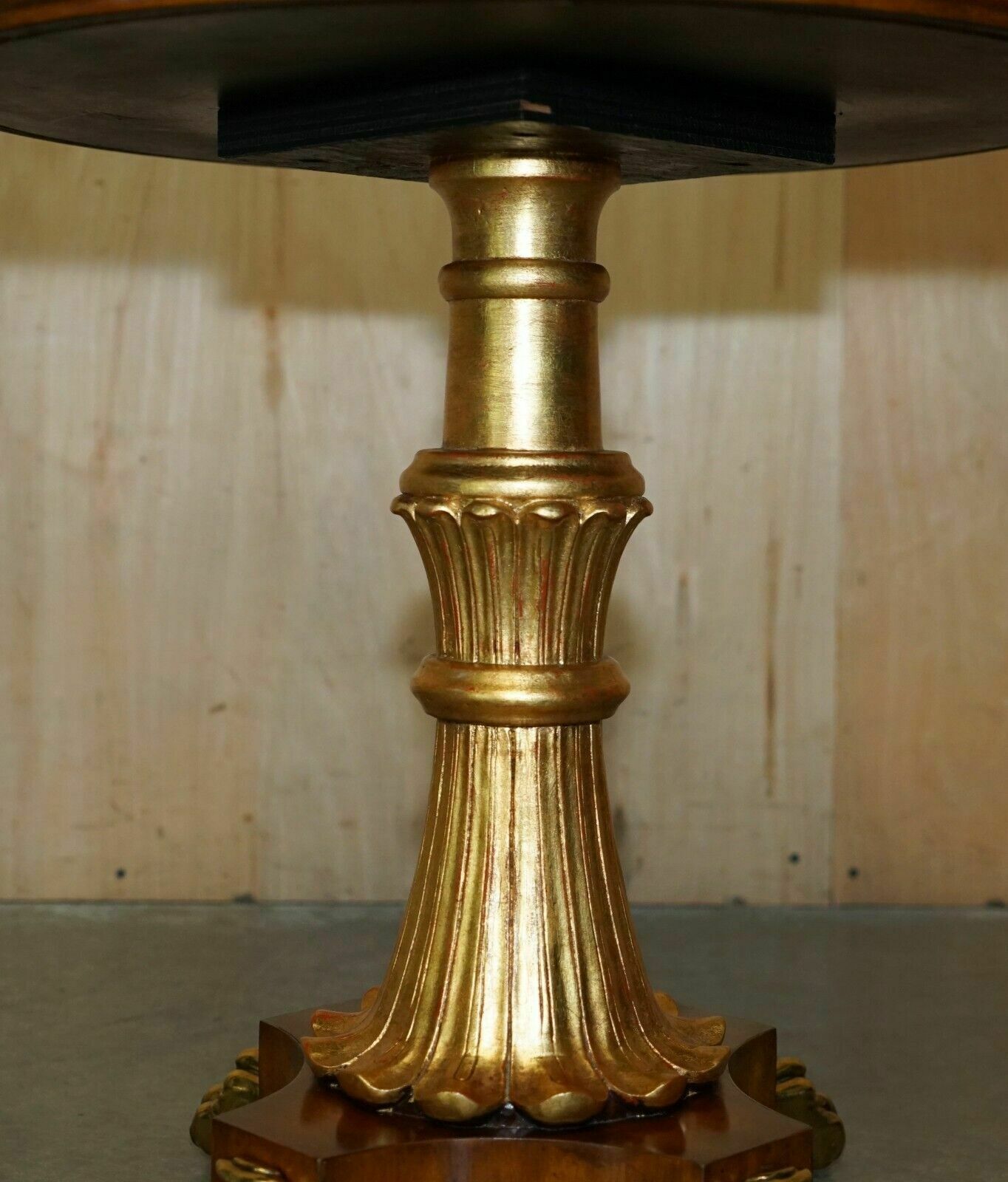 Sublime Pair Of Vintage Marble Topped Side End Tables Solid Brass Lions Paw Feet photo buy