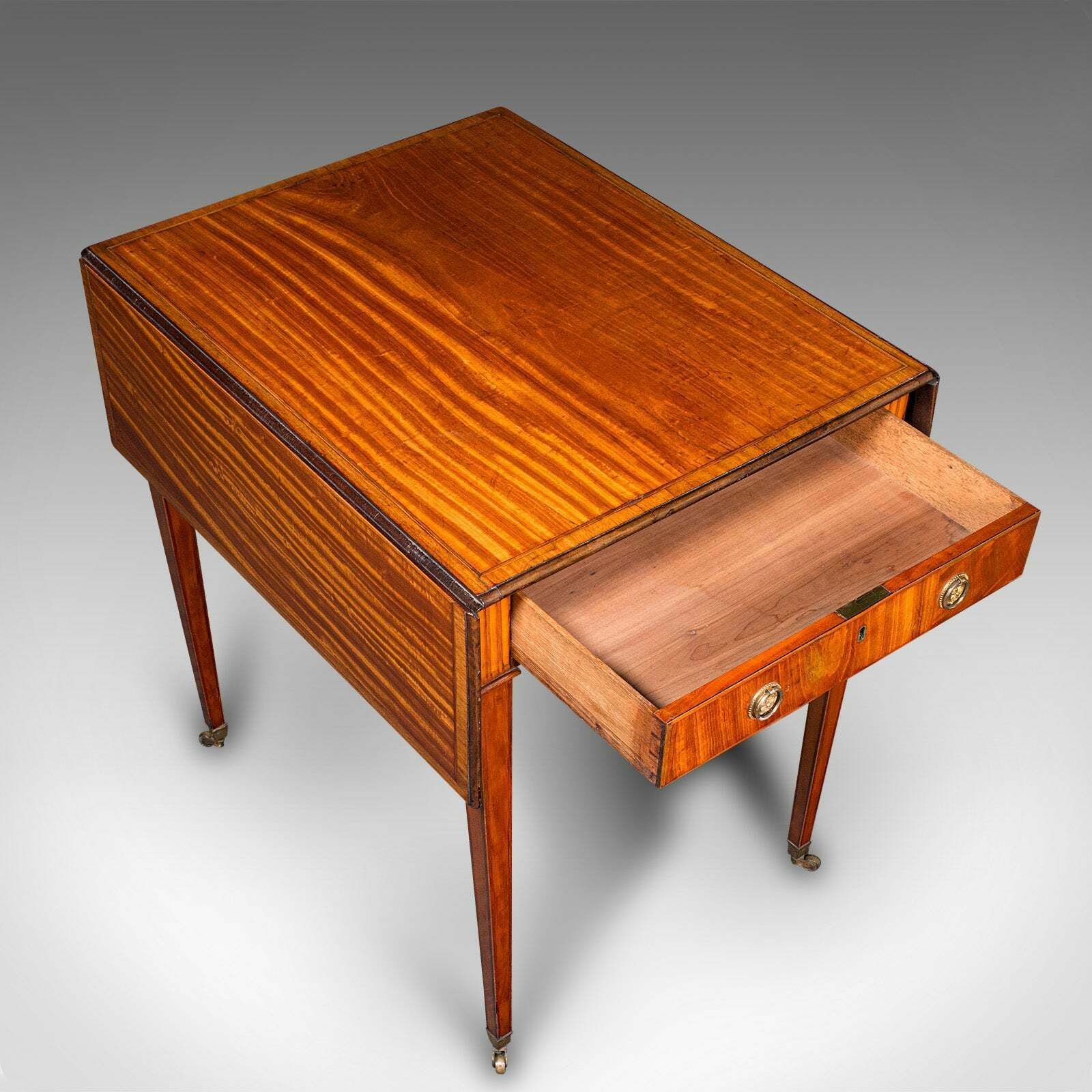 photo furniture Small Antique Pembroke Table, English Satinwood, Occasional, Williamson, Regency