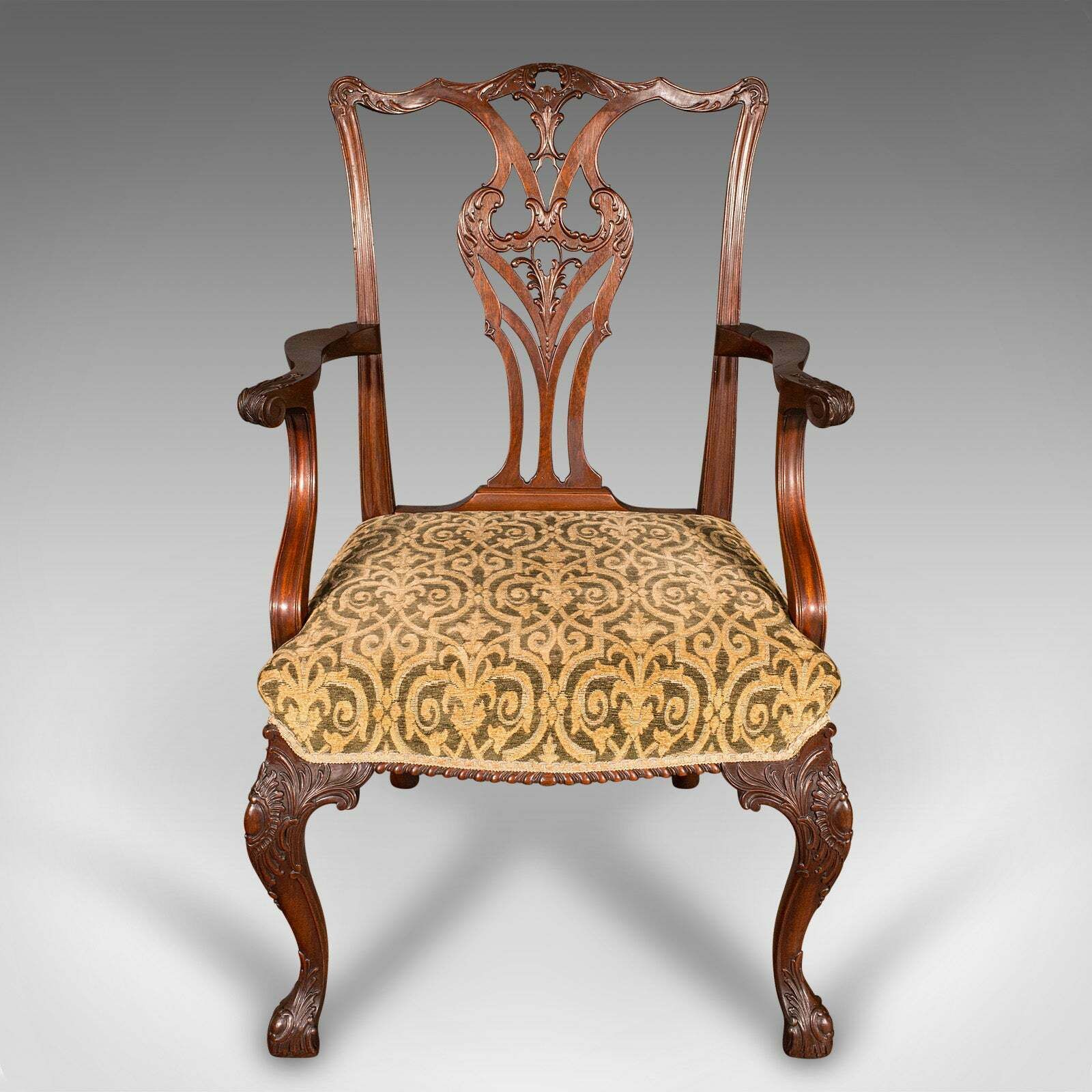 Antique Drawing Room Armchair, English, Elbow Chair, Chippendale Revival, C.1900 photo furniture
