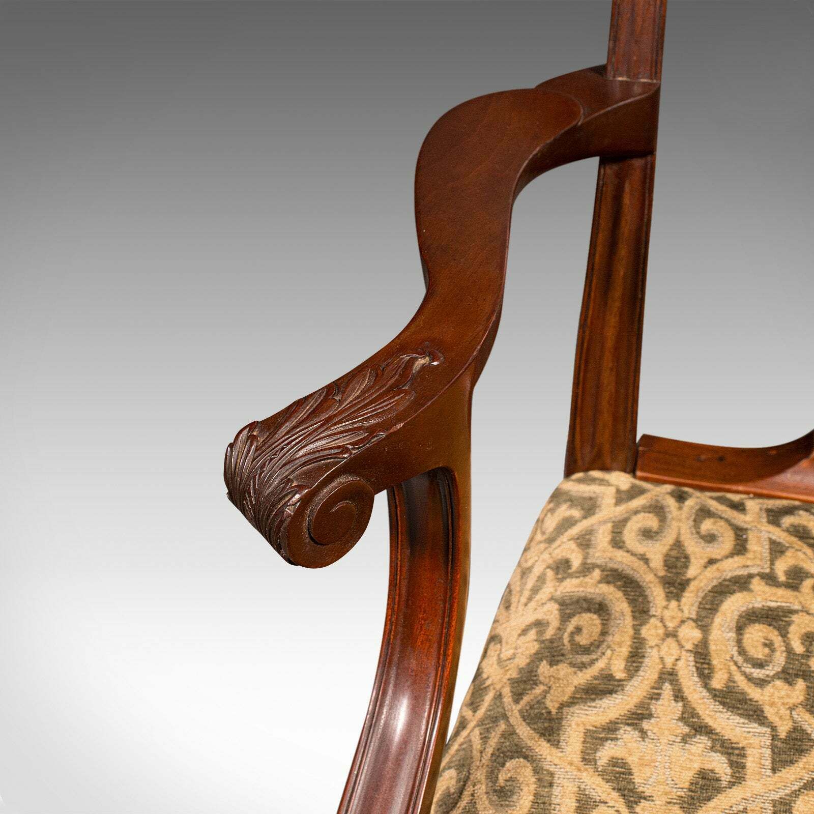 photo furniture Antique Drawing Room Armchair, English, Elbow Chair, Chippendale Revival, C.1900
