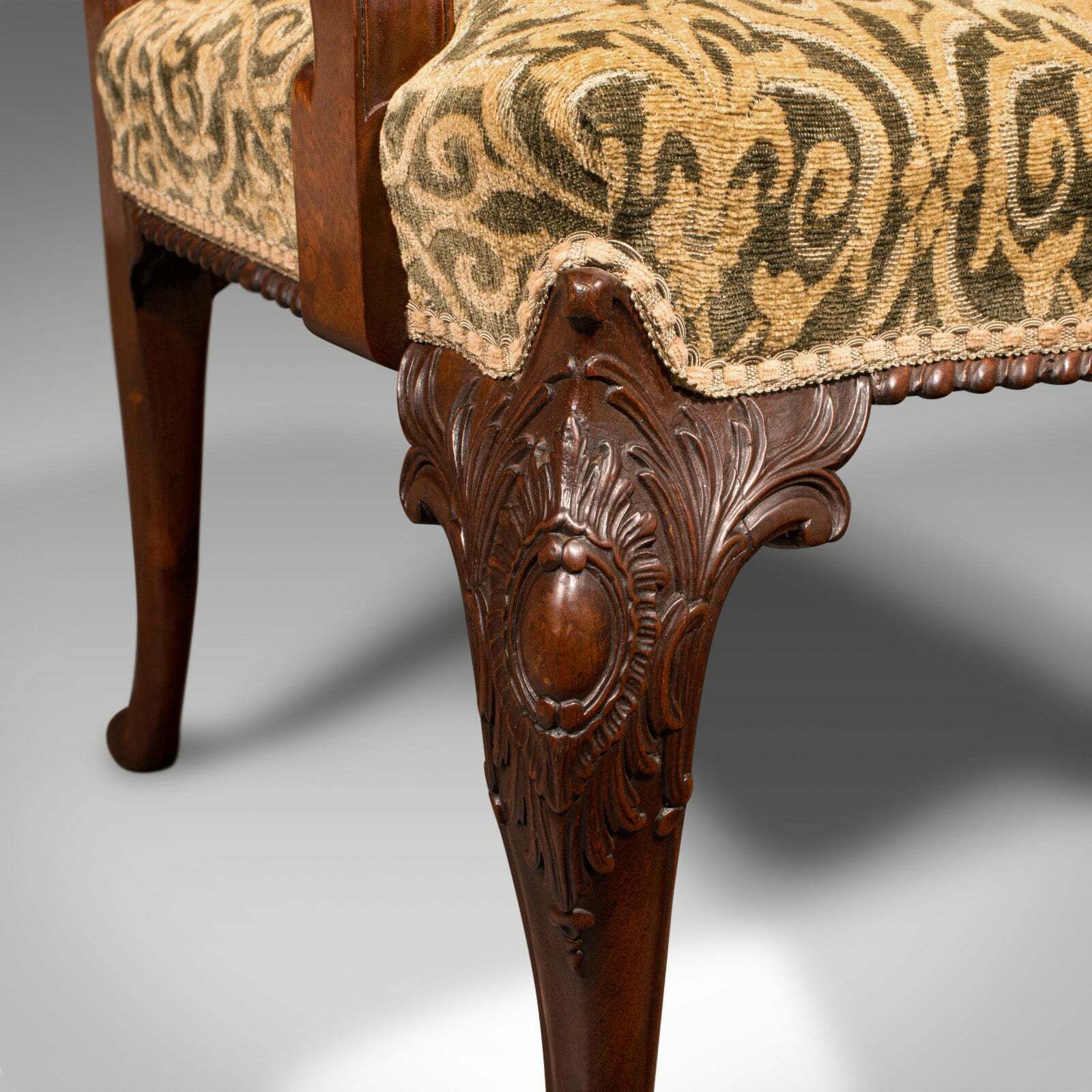 Furniture Antique Drawing Room Armchair, English, Elbow Chair, Chippendale Revival, C.1900 photo