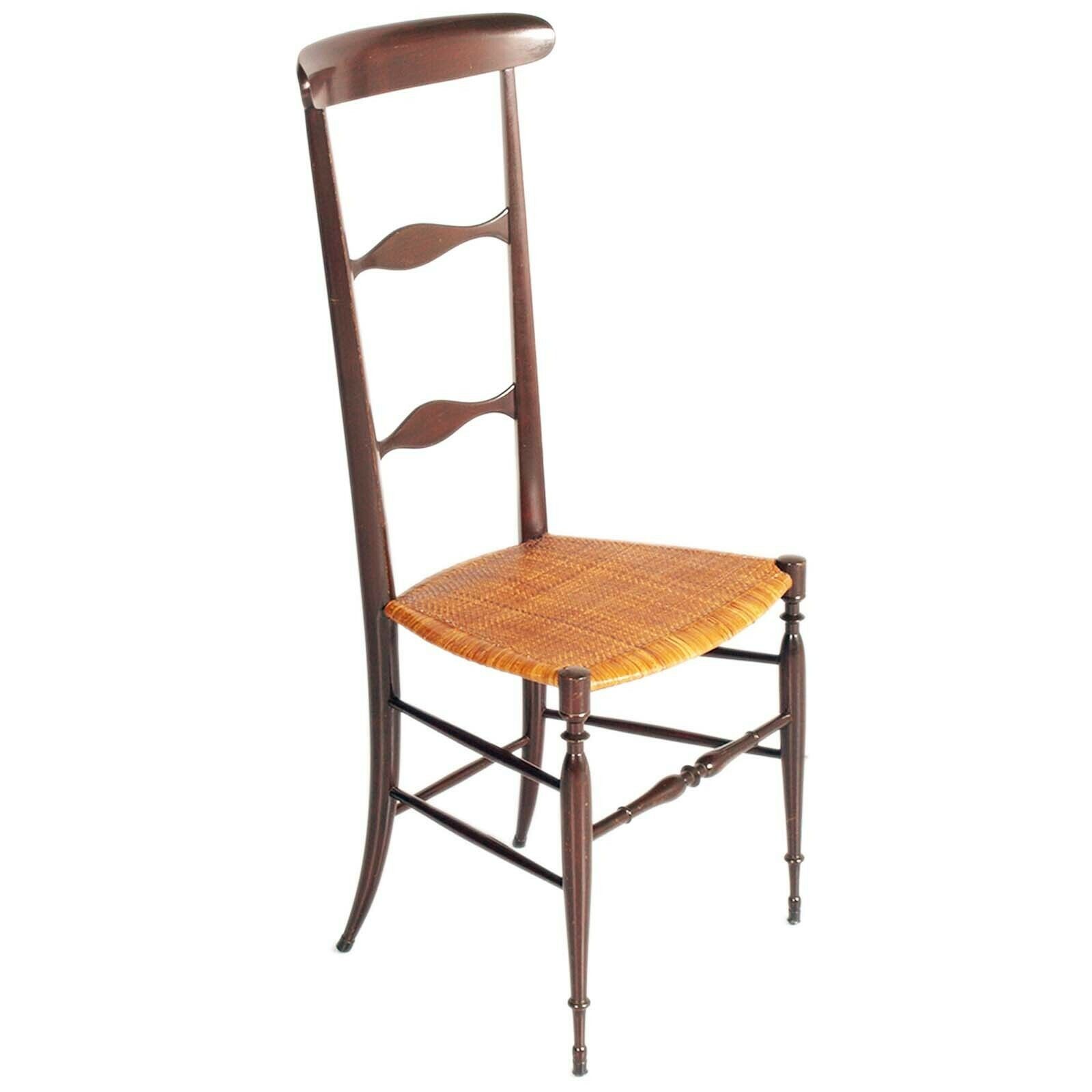 Mid Century Modern Pair Of Italian Walnut Side Chairs By Colombo Sanguinetti photo vinterior
