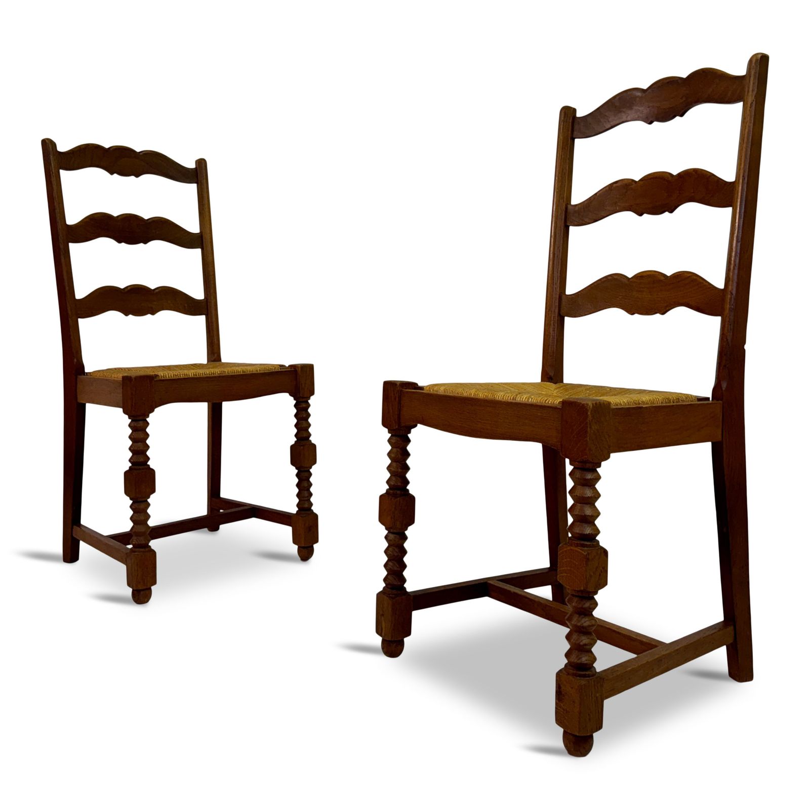 Pair Of 1950s French Side Chairs In The Style Of Charles Dudouyt