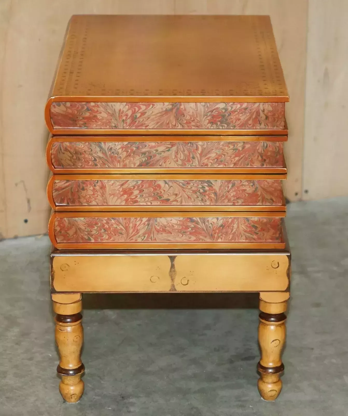 photo vinterior Pair Of Faux Book Topped Side End Lamp Wine Tables With Hidden Internal Storage
