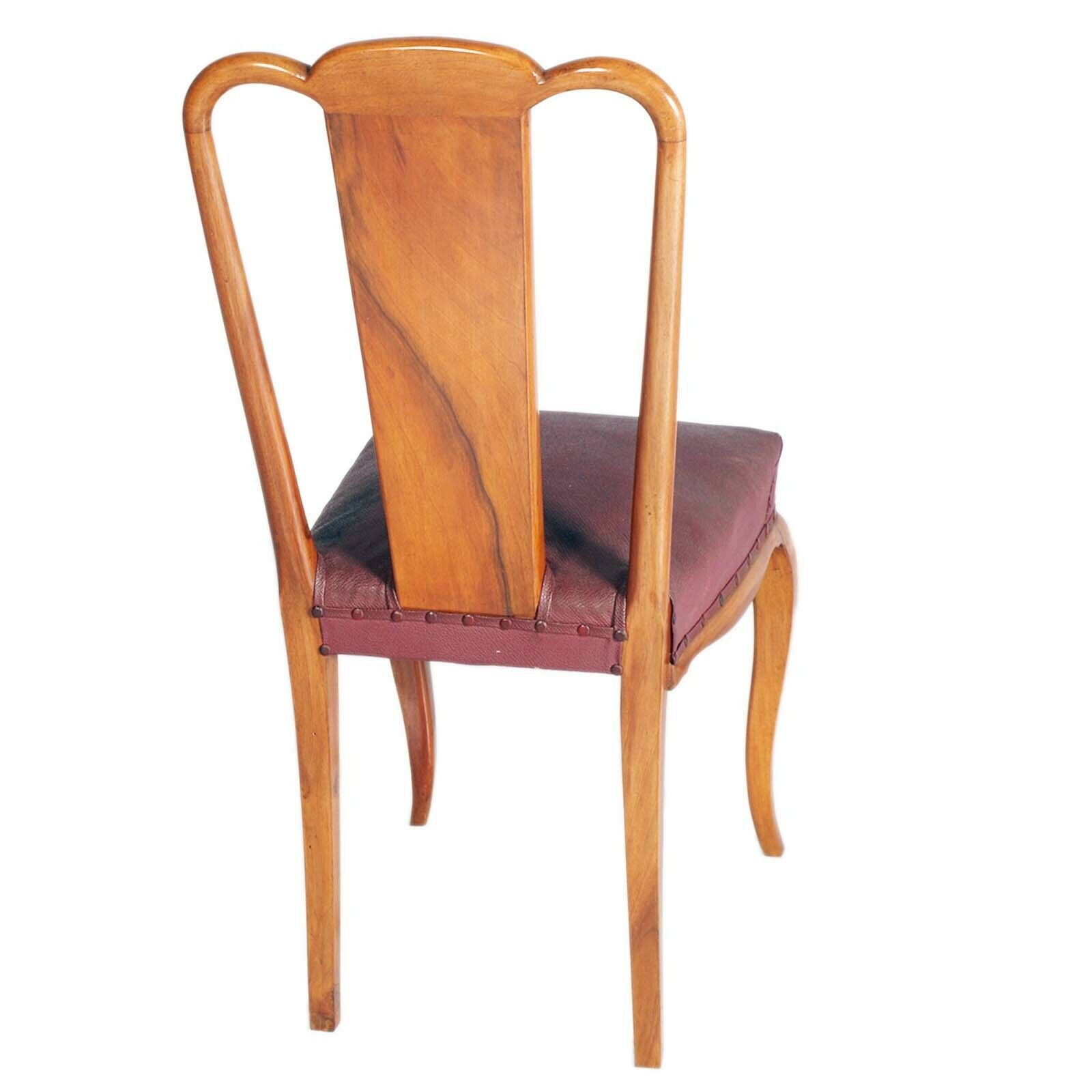Pair Art Deco Side Chairs, In Blond Walnut Wood By Osvaldo Borsani All Original photo Furniture