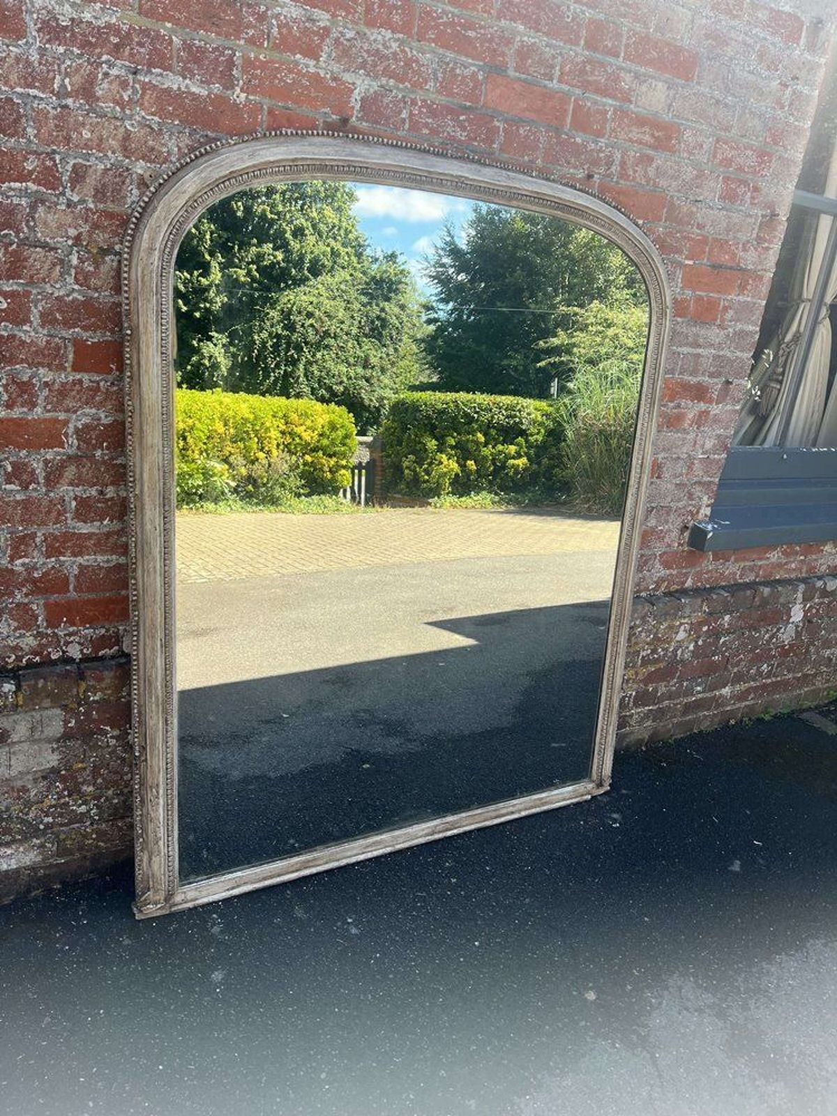 A Superb Large Antique English 19th C Painted Overmantle Mirror. photo vinterior