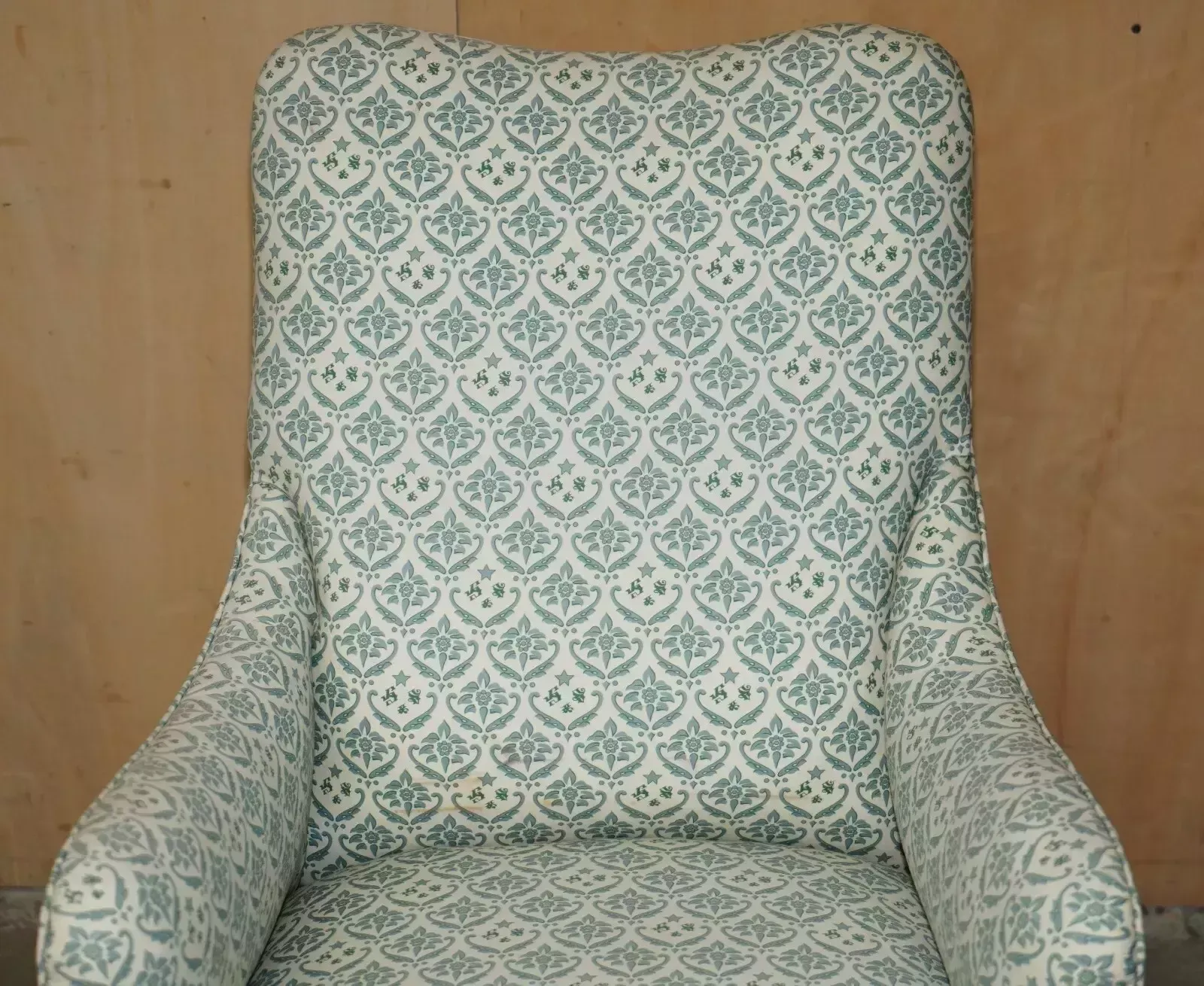 Rare Antique Victorian Howard & Son's Armchair With The Original Ticking Fabric photo for sale