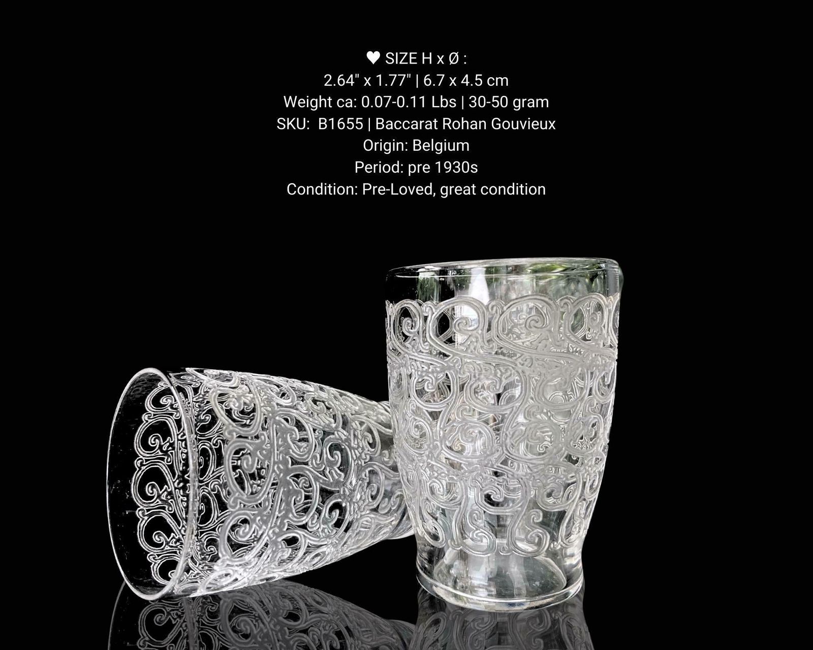 Crystal Whiskey Glasses | 2 Pcs Tasting Glasses | Baccarat Rohan Gouvieux | (Awesome!) photo furniture