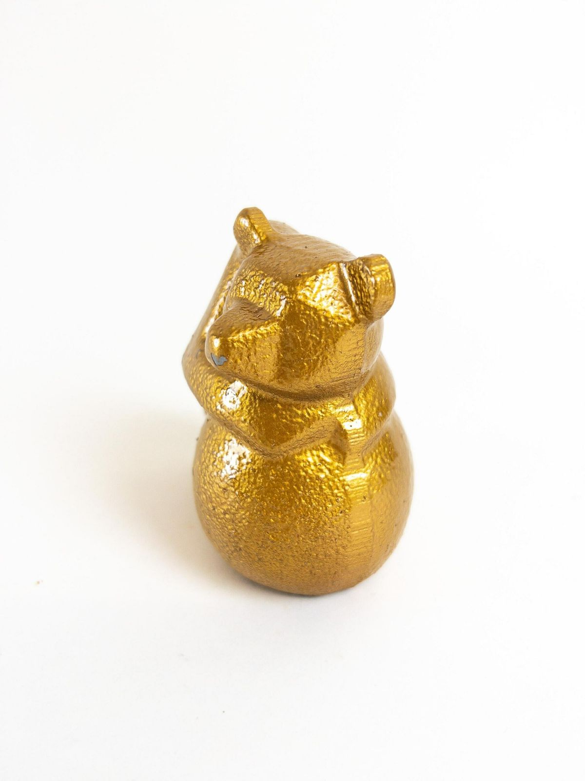 Gold Cast Iron Bear Figurine   Swiss Bear By Zent Ag   Cast Iron Brutalist Bear Sculpture   Rare photo 183.0