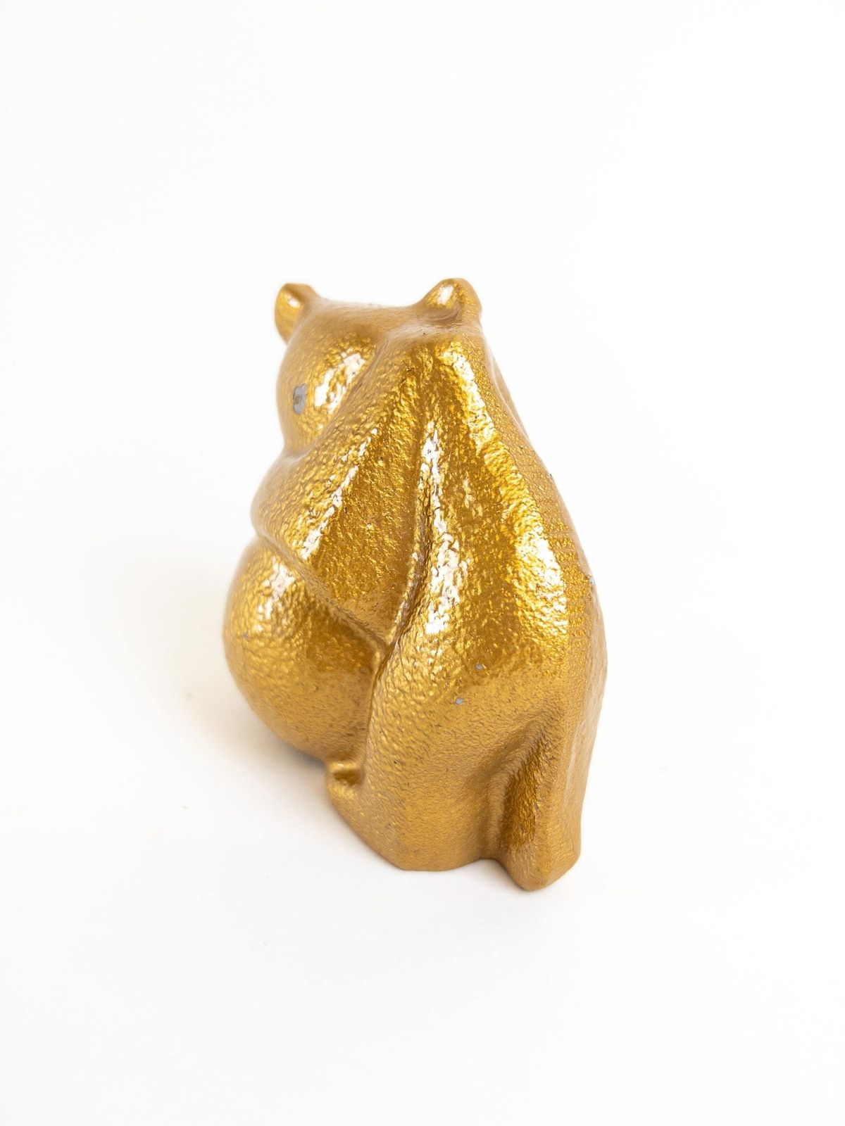 Gold Cast Iron Bear Figurine   Swiss Bear By Zent Ag   Cast Iron Brutalist Bear Sculpture   Rare photo buy