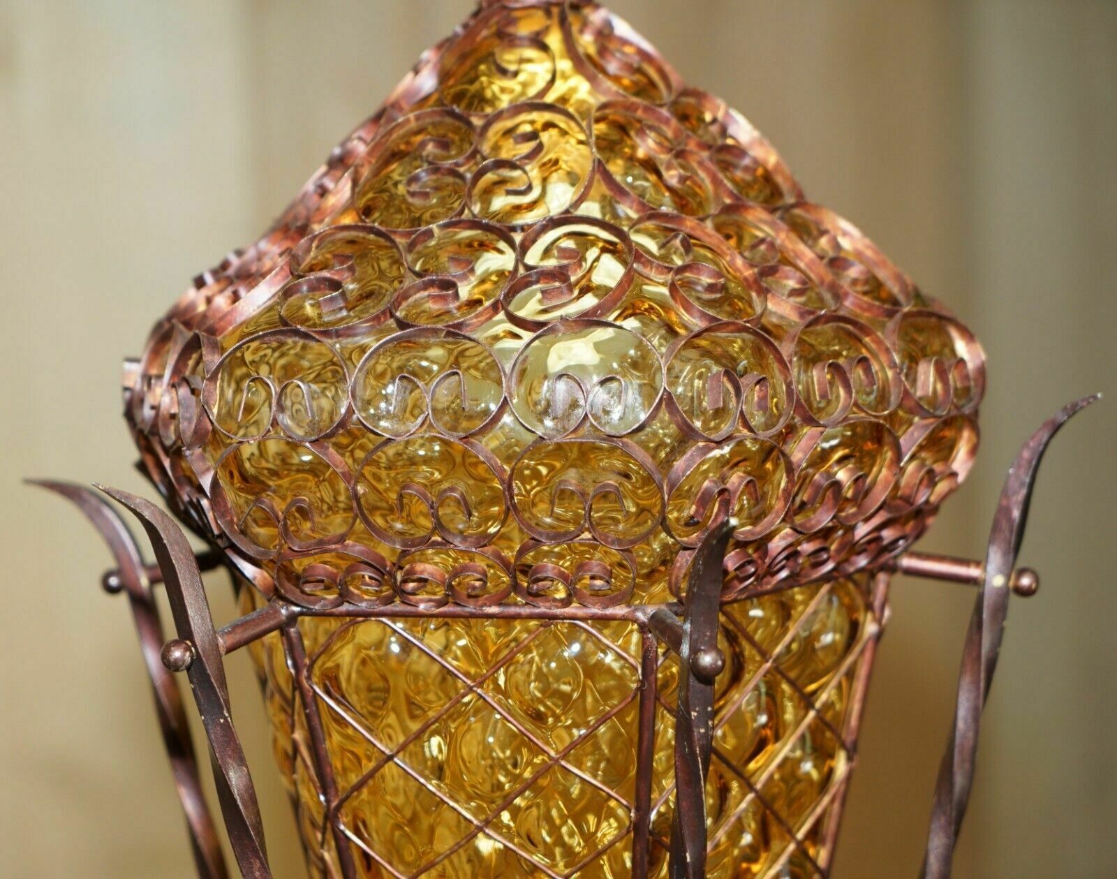 photo furniture Exquisite Circa 1940's Murano Mouth Blown Glass Art Nouveau Pendant Light