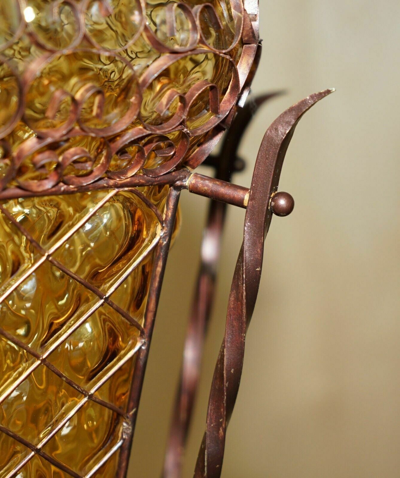 photo for sale Exquisite Circa 1940's Murano Mouth Blown Glass Art Nouveau Pendant Light