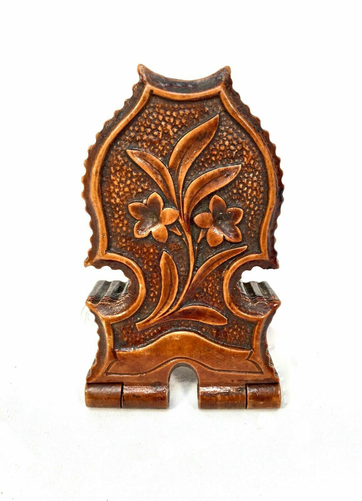 Antique Treen 19th Century Black Forest Wooden Pocket Fob Watch Holder Case Box photo for sale
