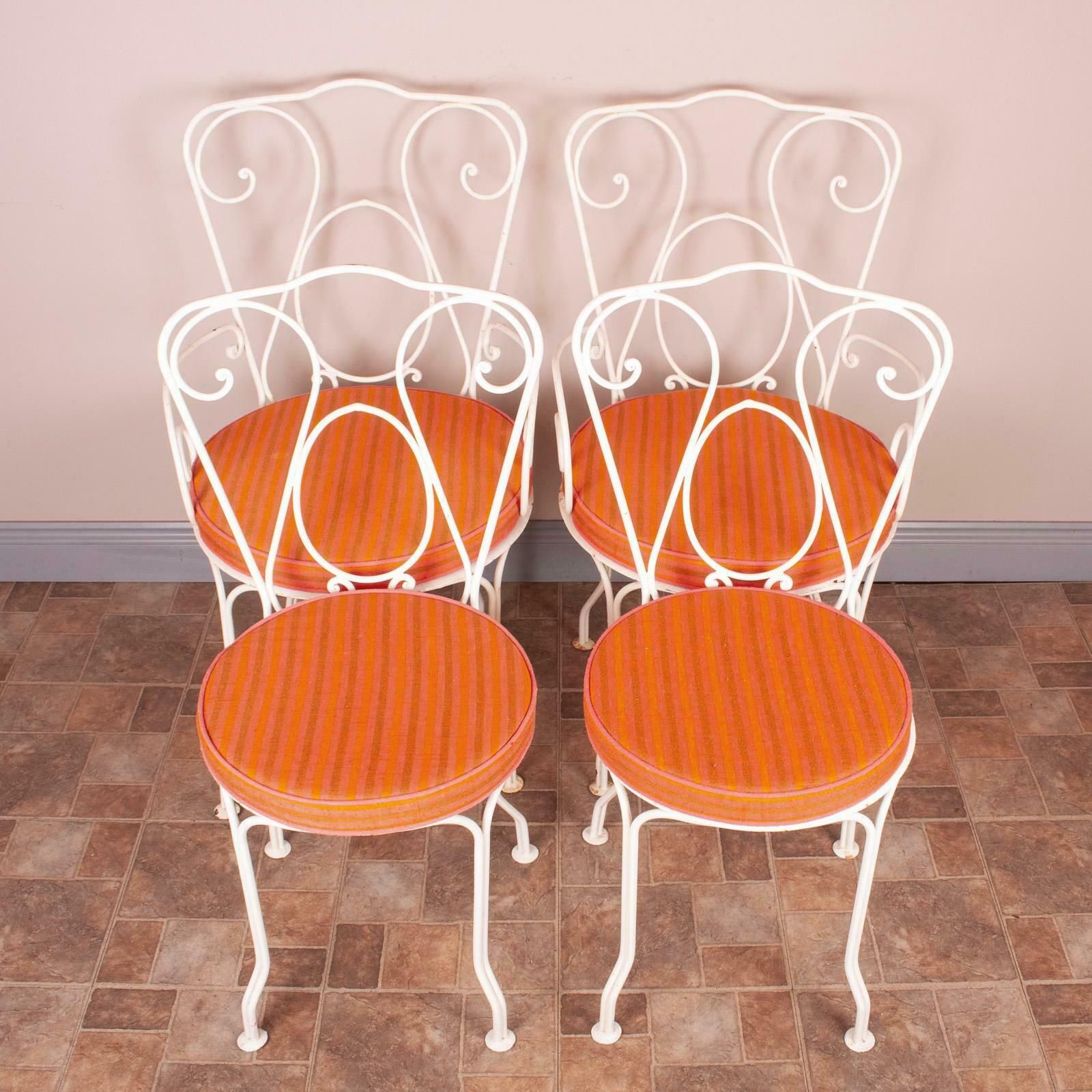 Set Of Four Metal Garden Conservatory Chairs photo vintage