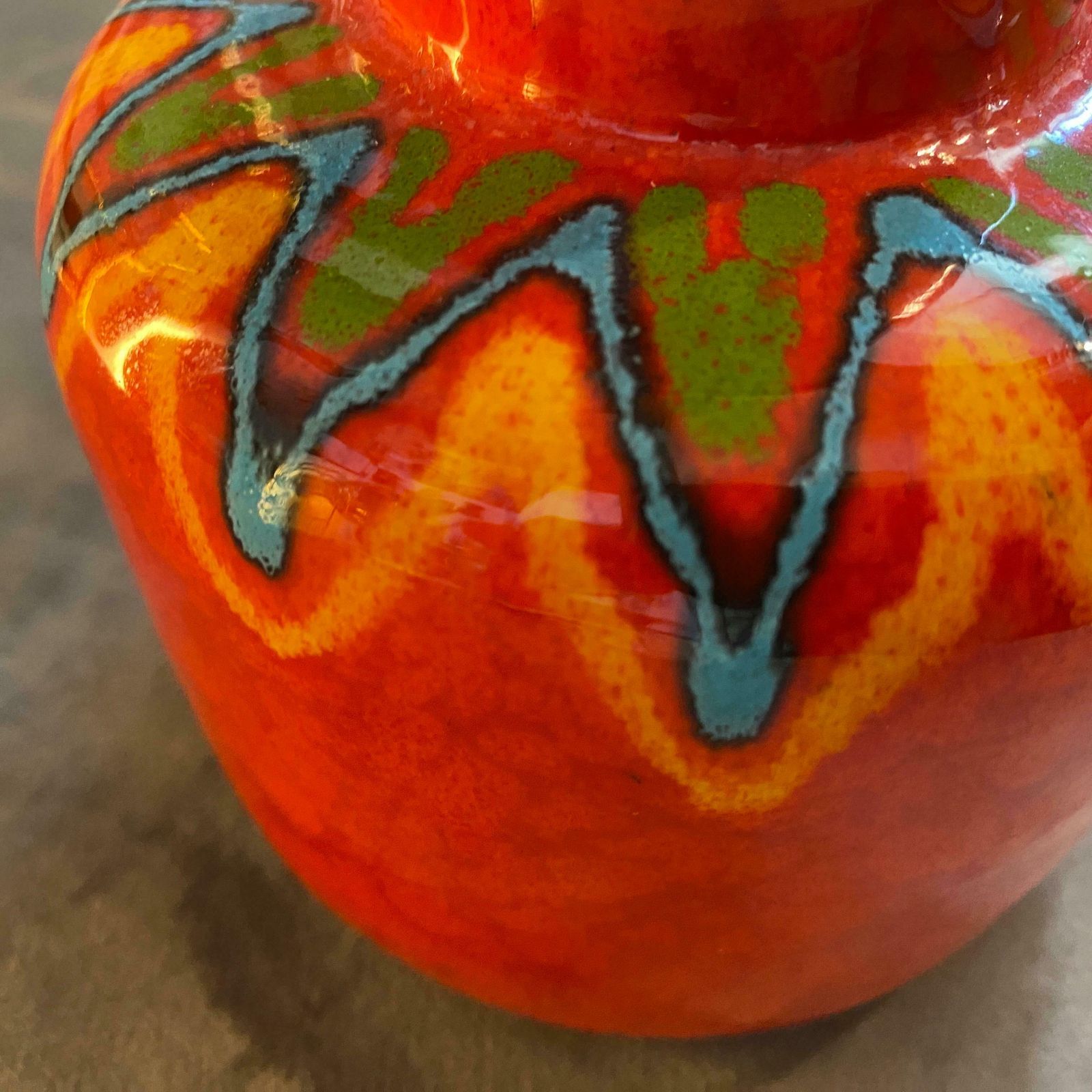 1950s Mid Century Modern Hand Painted Ceramic San Marino Vase photo 438.0