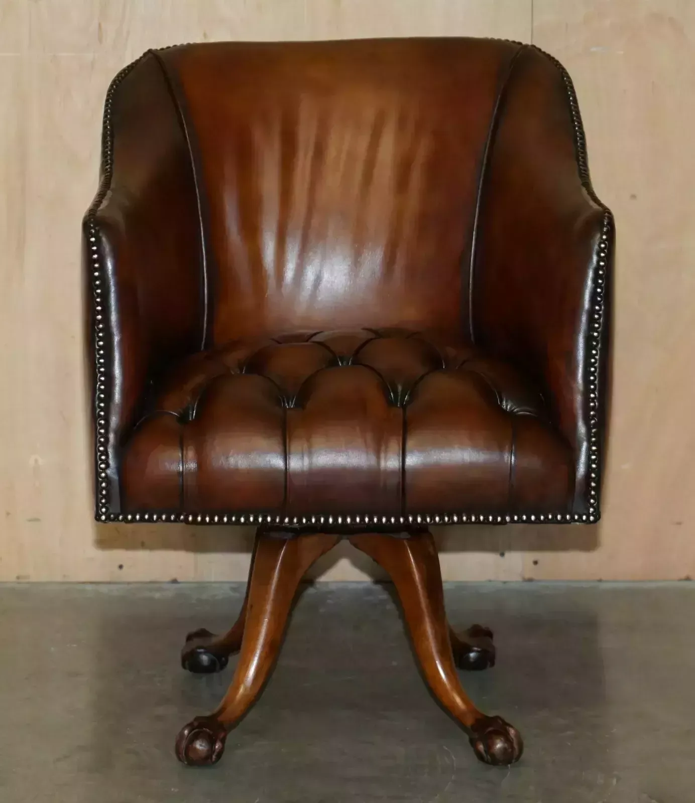 Survivor Of 1940 German Air Raid Restored Victorian Chesterfield Captains Chair photo 9950.0