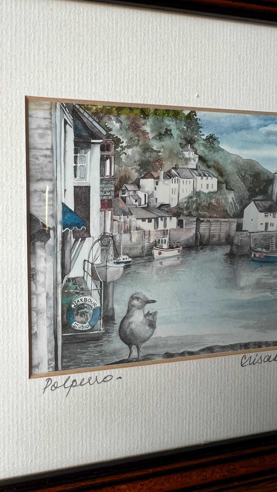 A Set Of Two Vintage Elisabeth Clarke Legacy Edition Pictures Of Cornwall Harbours photo vinterior