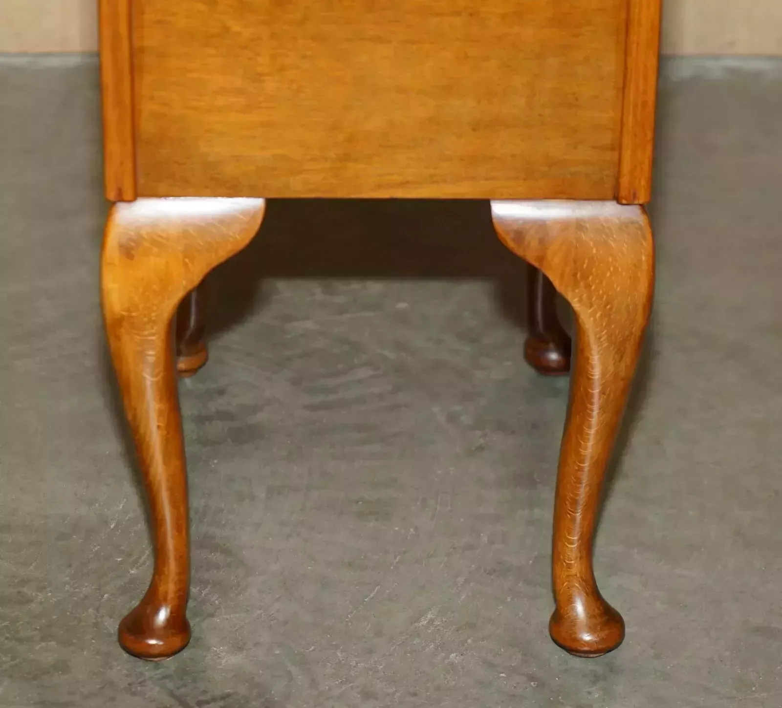 950.0 Pair Of Mid Century Modern Beech & Walnut Bedside Side End Lamp Wine Tables photo