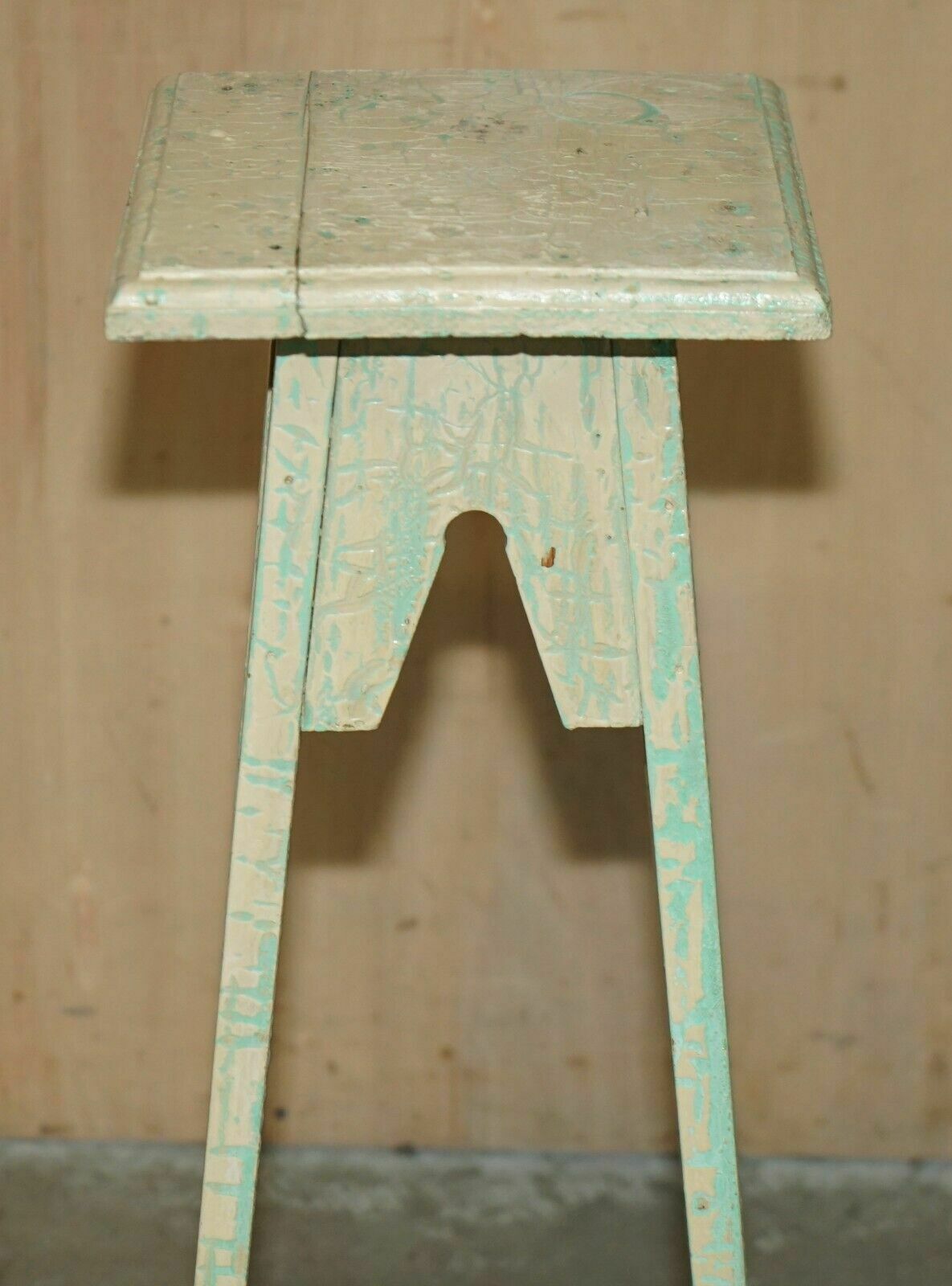 photo furniture French Antique Painted 1920's Hand Jardiniere Table Or Plant Stand Pedestal