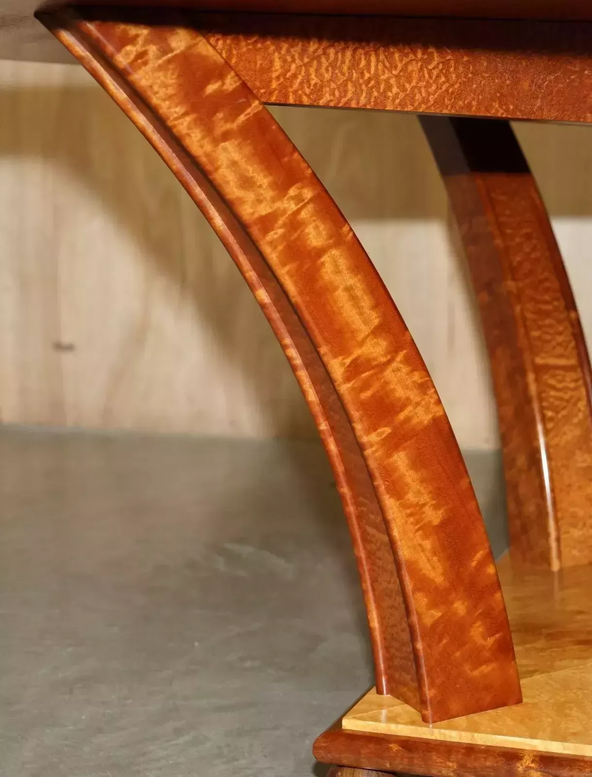 20000.0 Original Andrew Varah Burr Walnut & Amboyna Wood Round Dining Table & Chairs Set photo