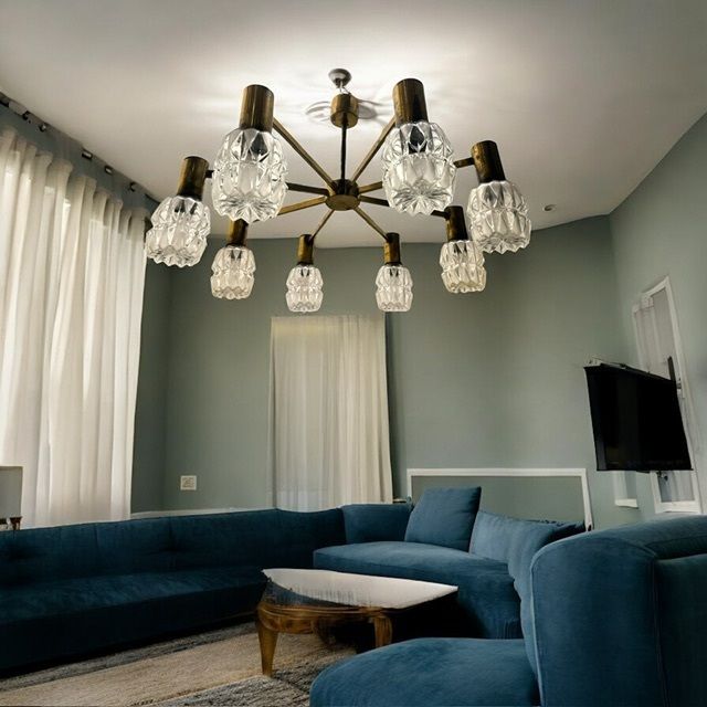 Brass Crystal Chandelier 1960’s By Kaiser Leuchten photo vinterior