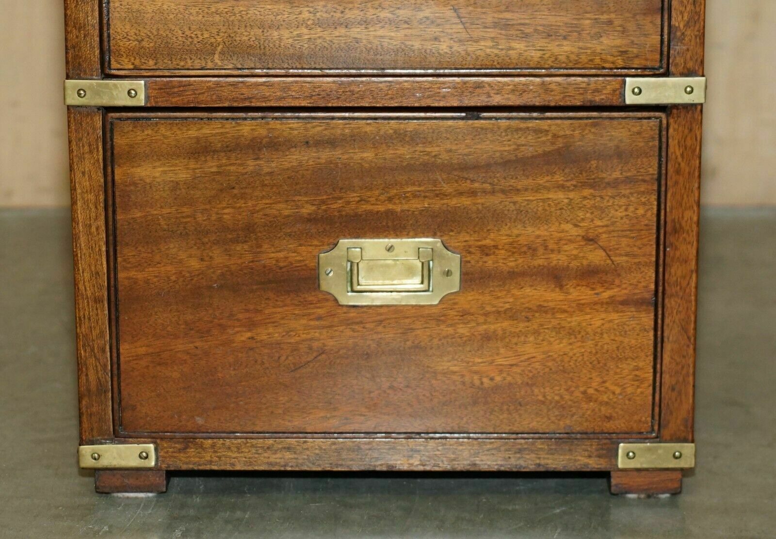 Vintage Miliary Campaign Side End Lamp Wine Bedside Table Chest With Drawers photo 750.0