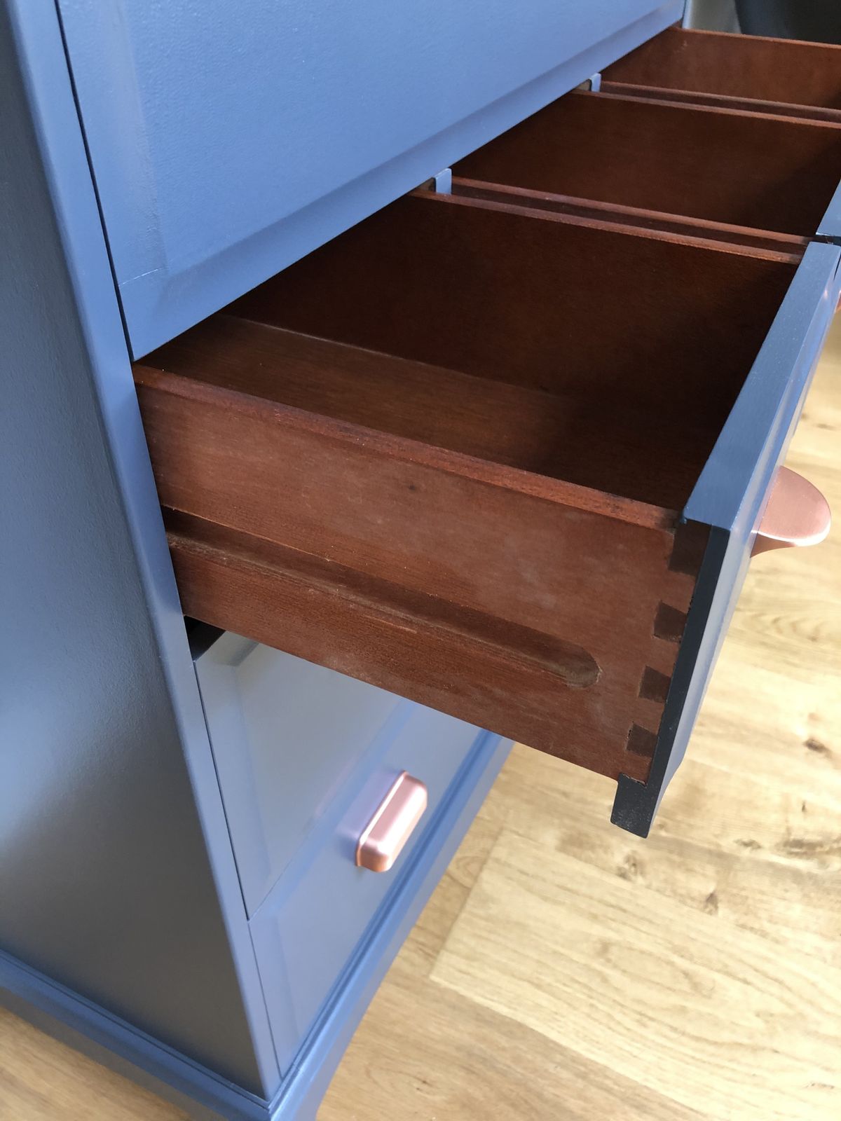 photo furniture Stag Minstrel Tallboy Chest Of Drawers Painted Blue