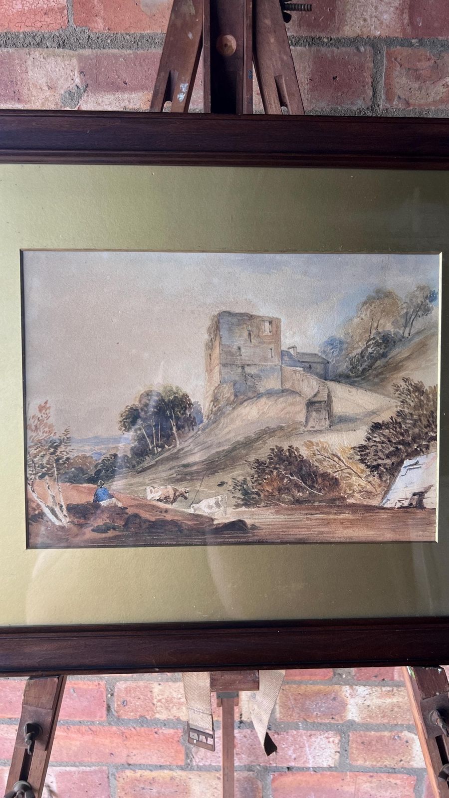 Antique 1864 Original Watercolour Painting By Miss Ellen Parker Depicting A Landscape Near Hull photo for sale