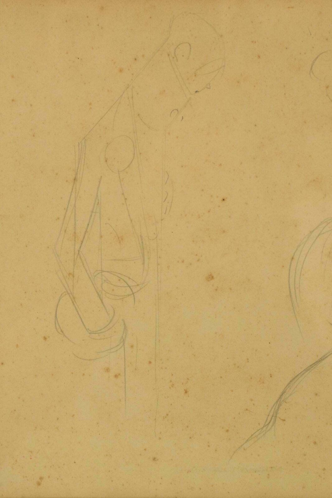 'A Conversation' – Potloodtekening Van Twee Figuren photo vinterior