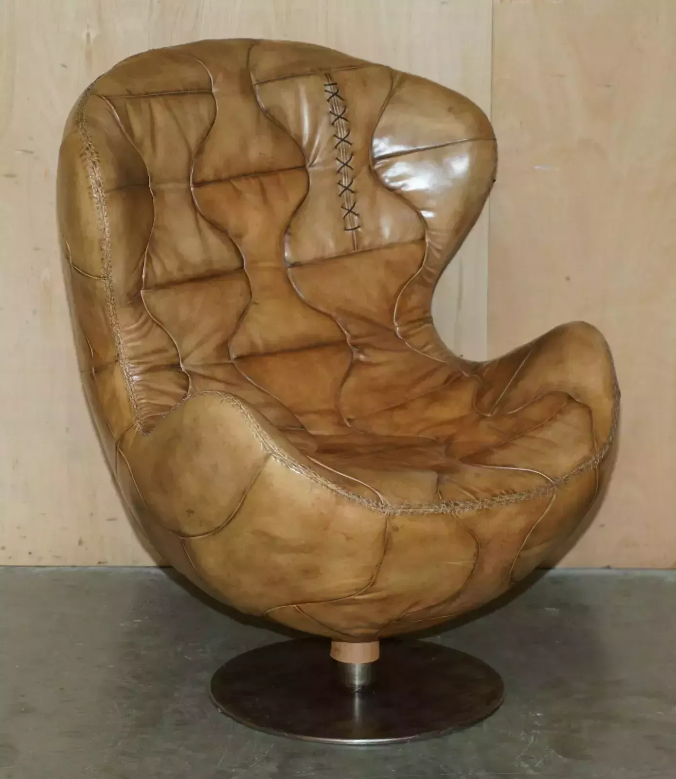 Pele Tribeca Brown Leather Armchair & Footstool By Marcon & Giulio Mantellassi photo furniture