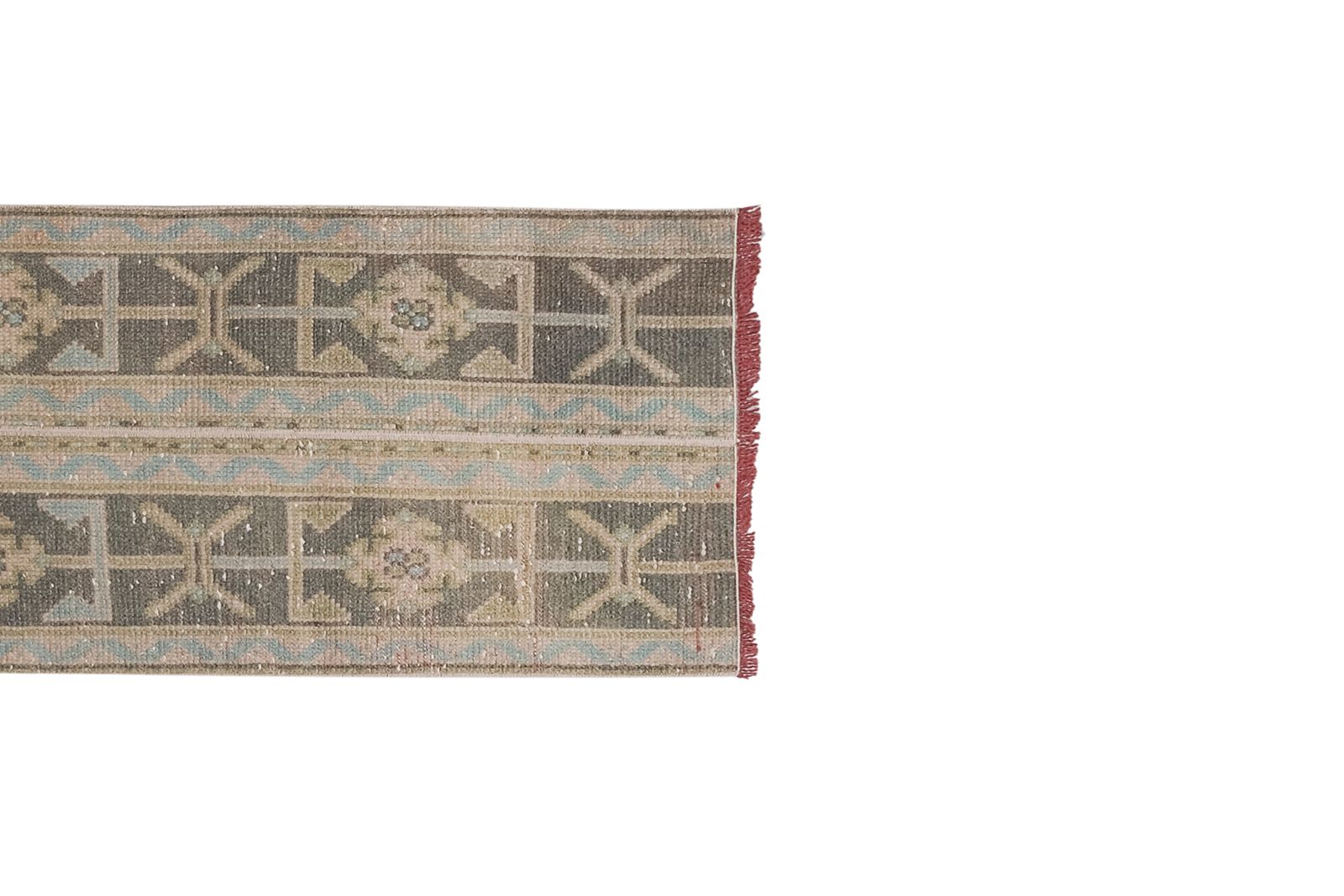 1970s Vintage Turkish Oushak Brown Wool Runner 1'9" X 8'6" photo buy