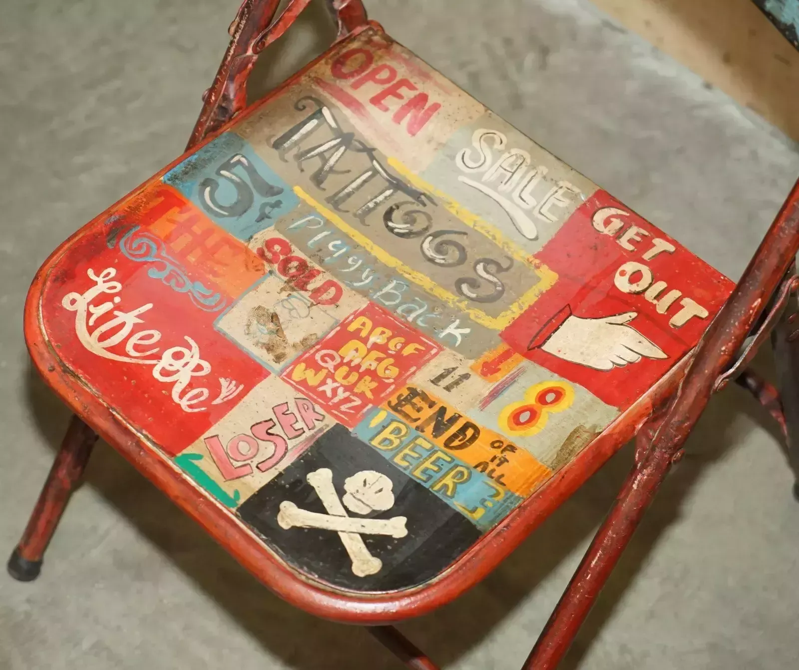 Super Decorative Pair Of Vintage Industrial Patroliana American Folding Chairs photo buy