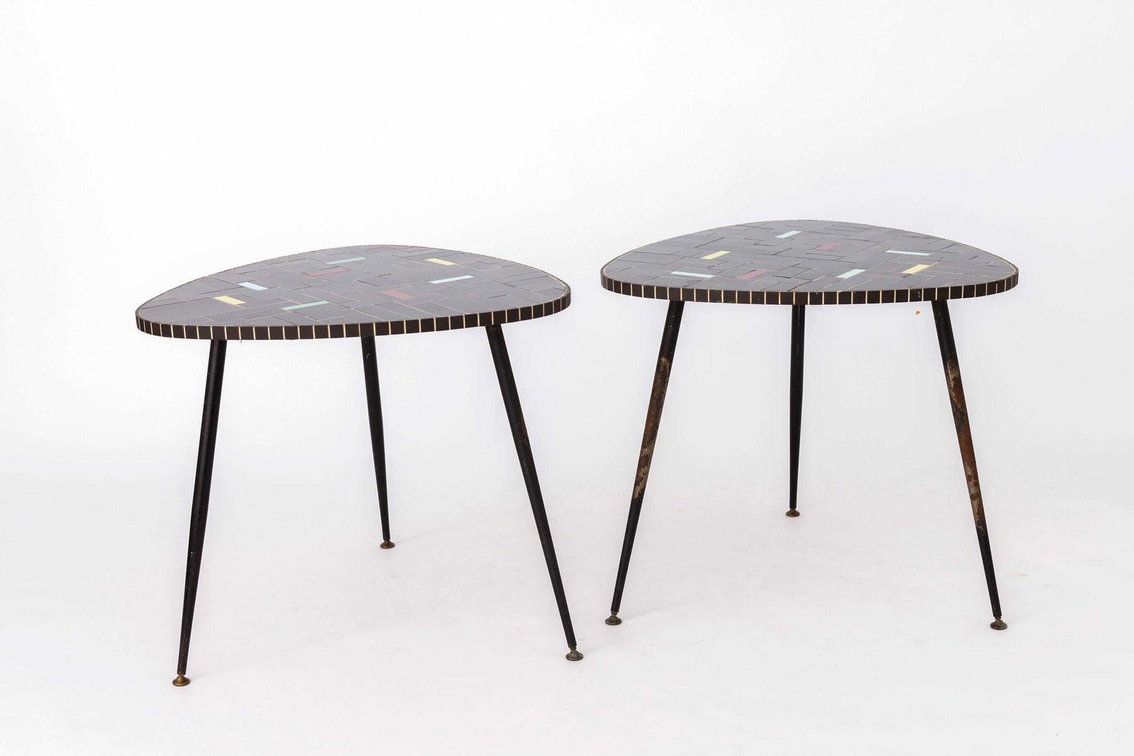 2 Rockabilly Vintage Side Tables 1960s