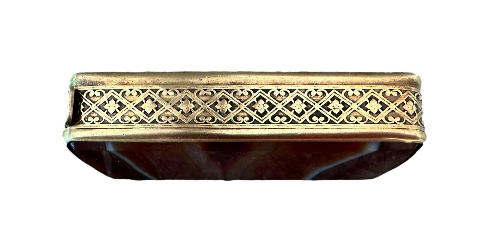 photo furniture French Antique Agate Brass Pyrogenic Fire Box